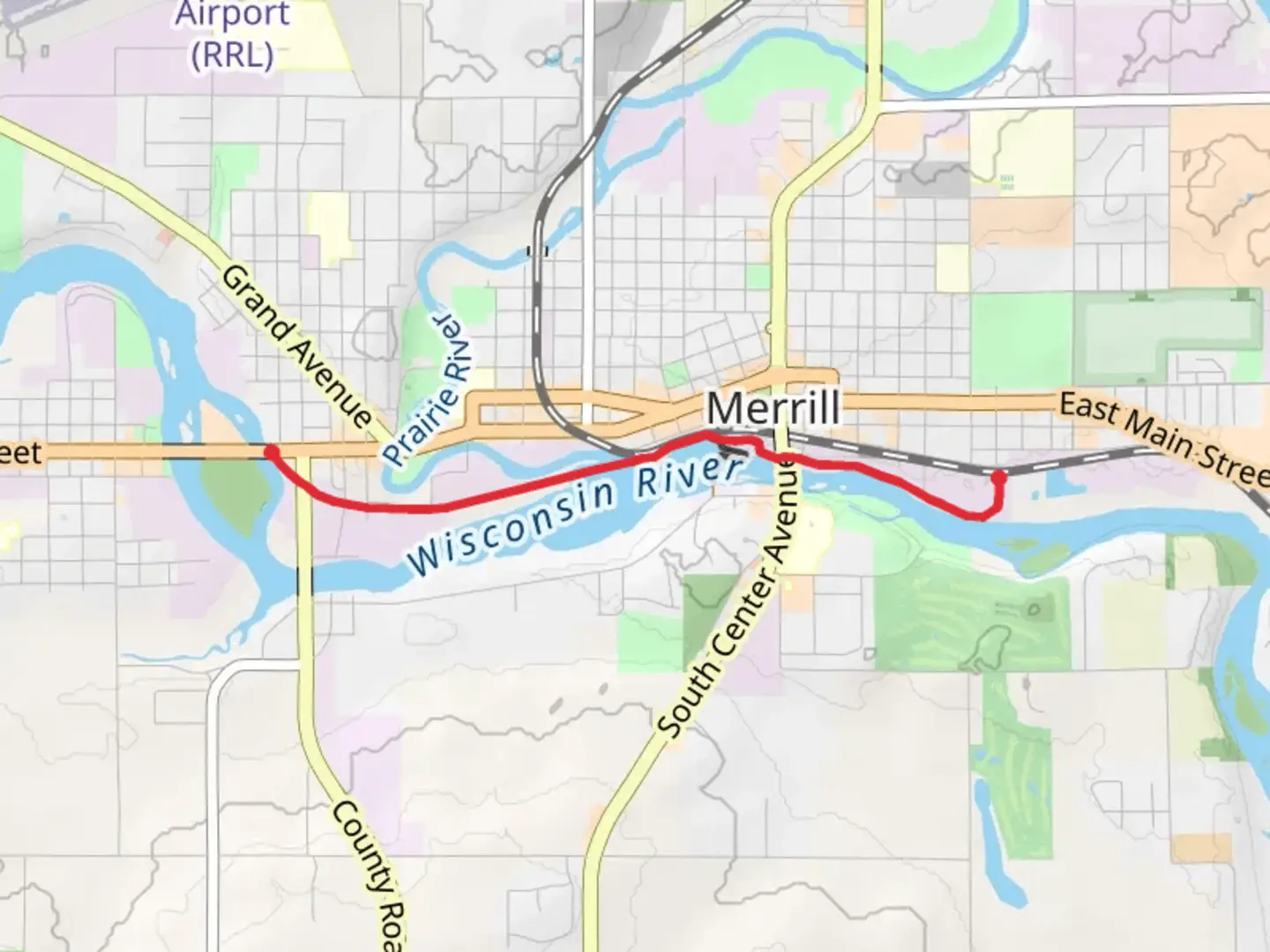 An image depicting the trail River Bend Trail - Logan Avenue and its surrounding area.