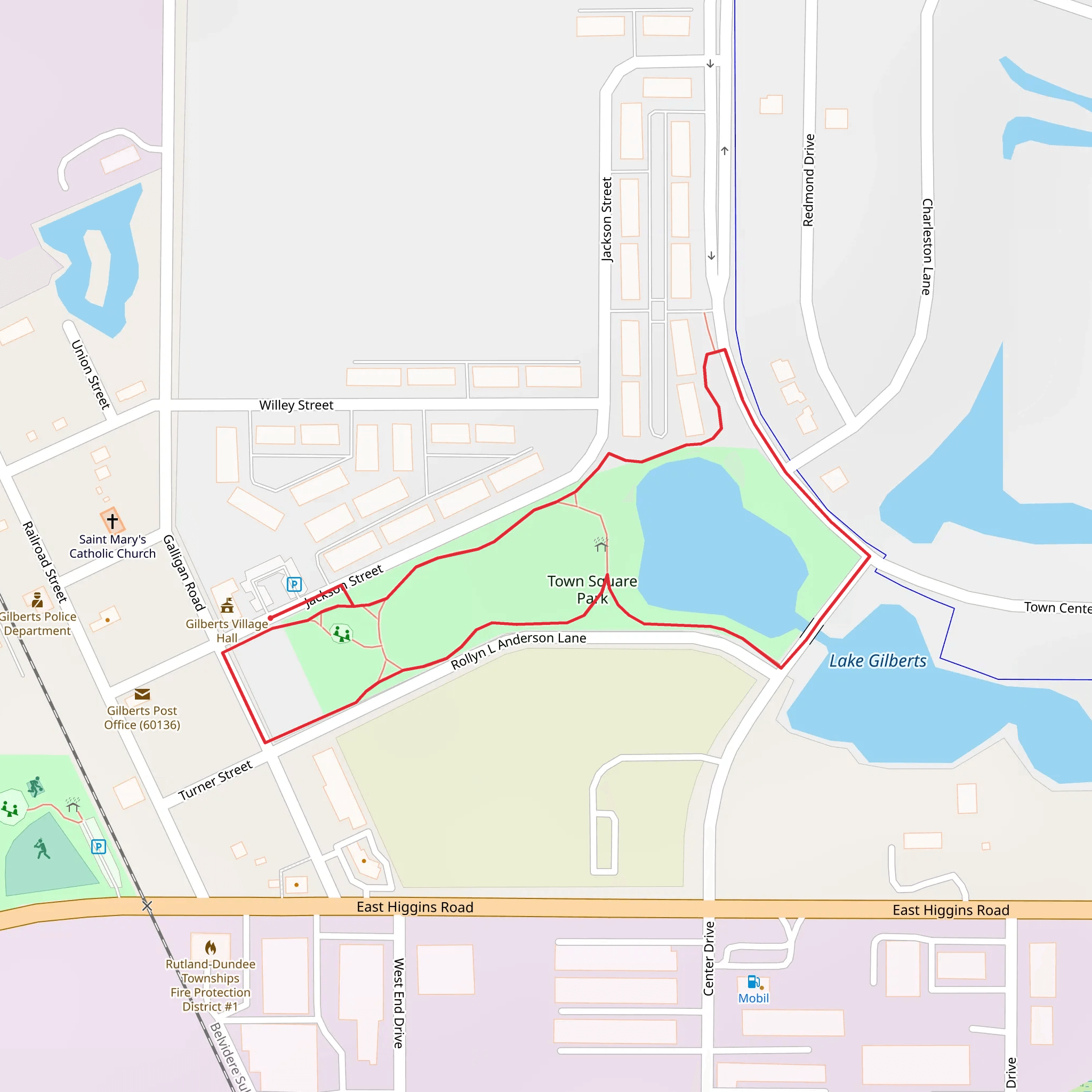 Town Square Park Loop mobile static map