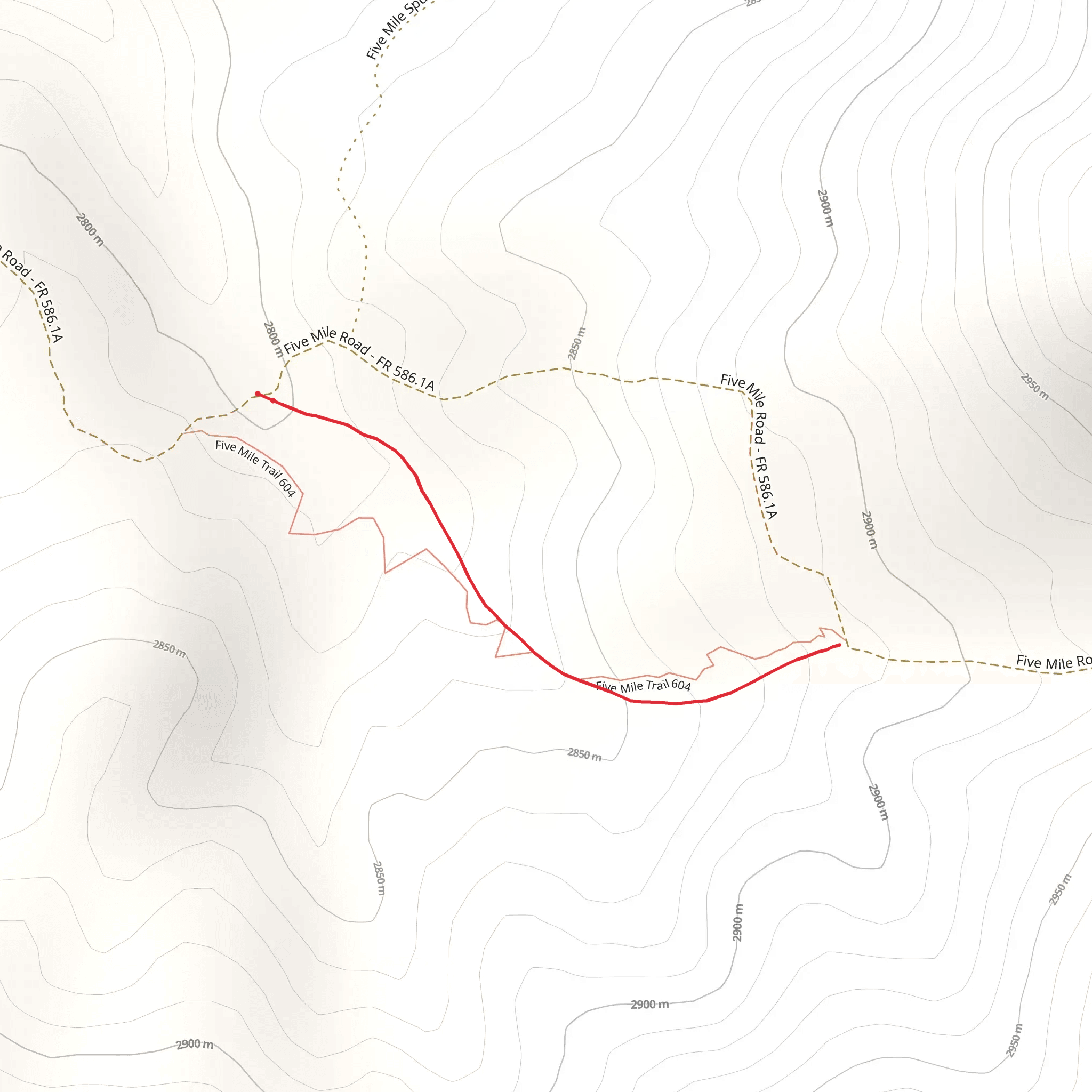 Five Mile Trail mobile static map