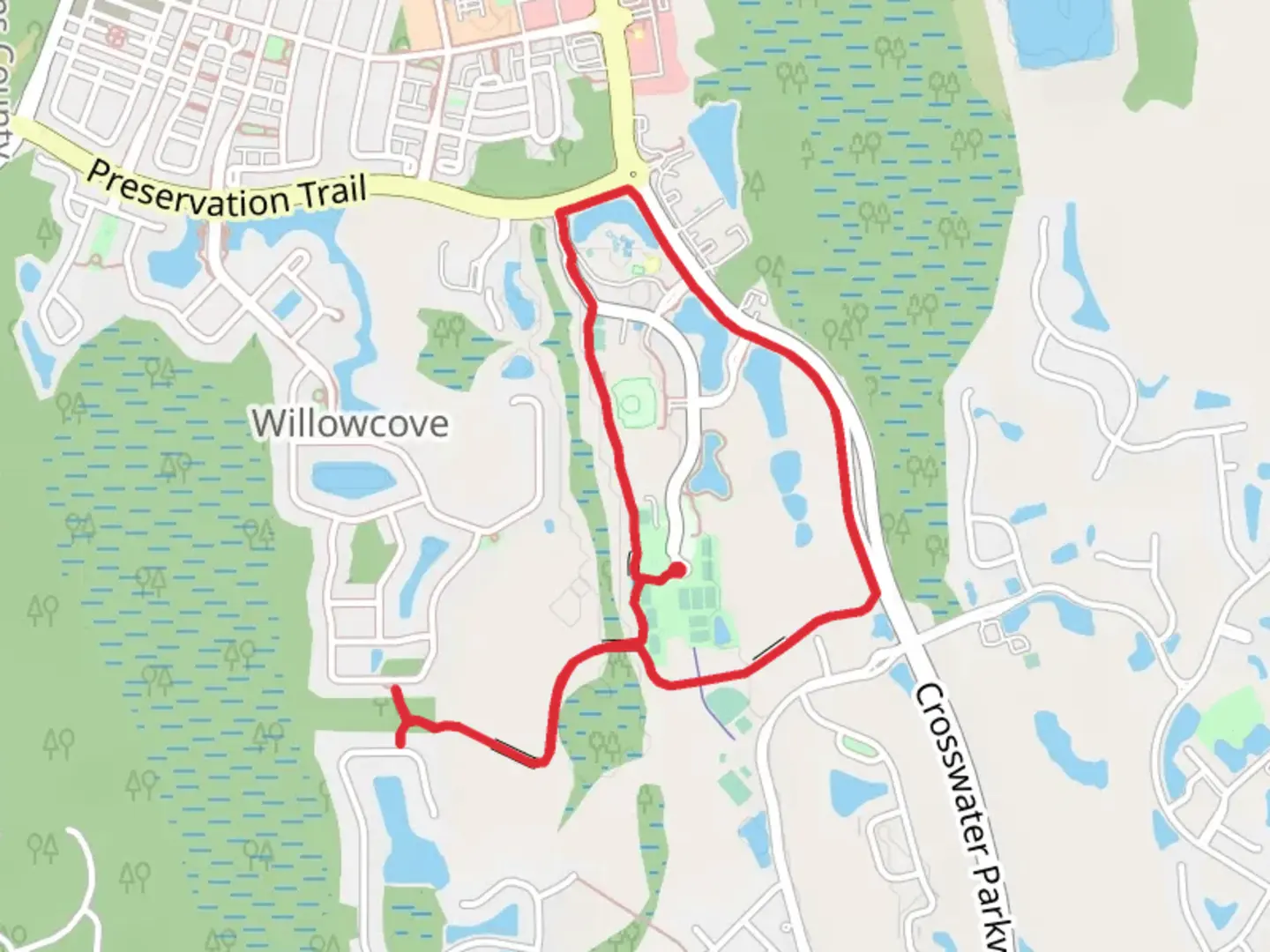 An image depicting the trail Pelican Trail and Nocatee Greenway Loop and its surrounding area.