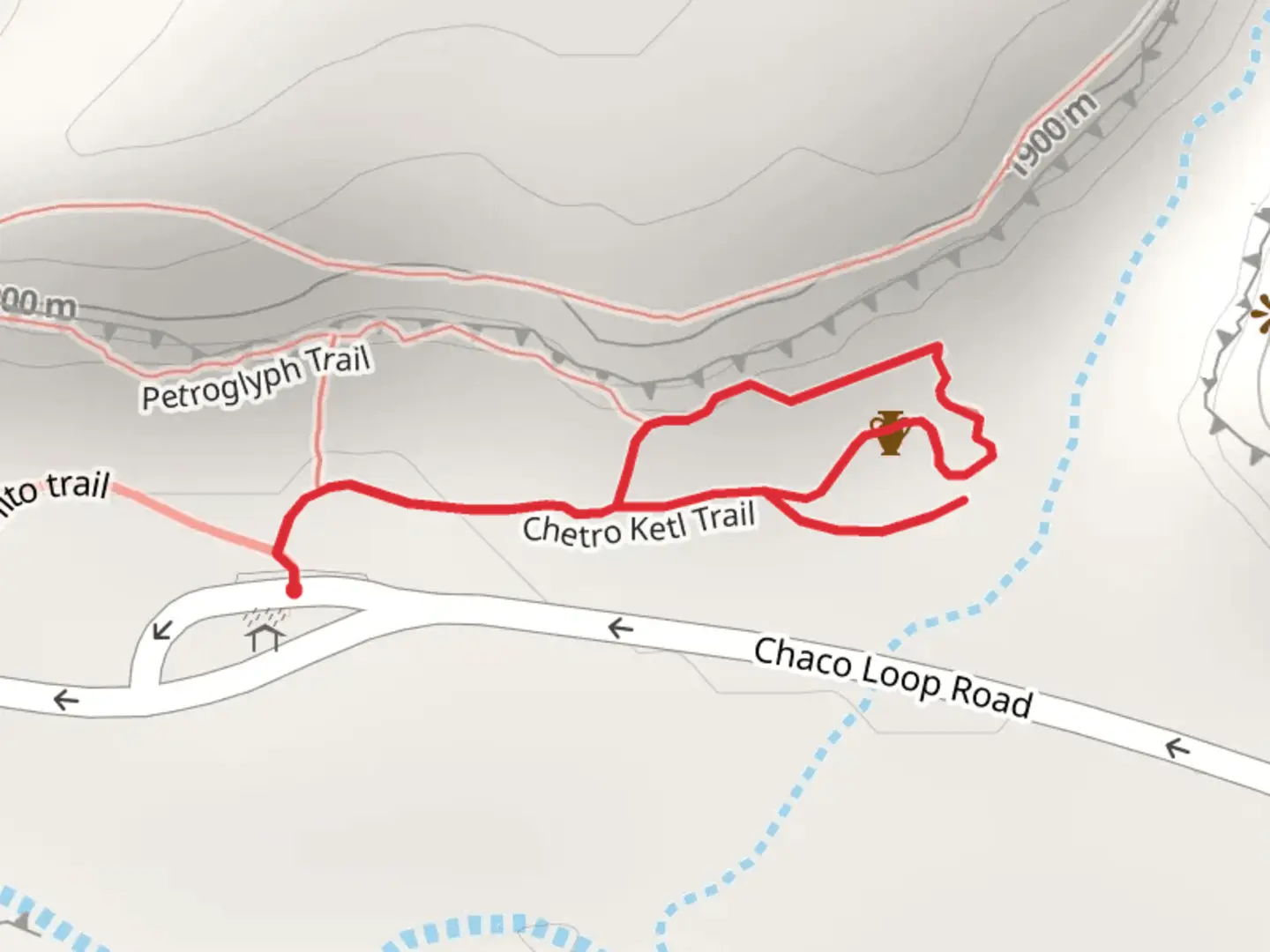 An image depicting the trail Chetro Ketl Loop Trail and its surrounding area.
