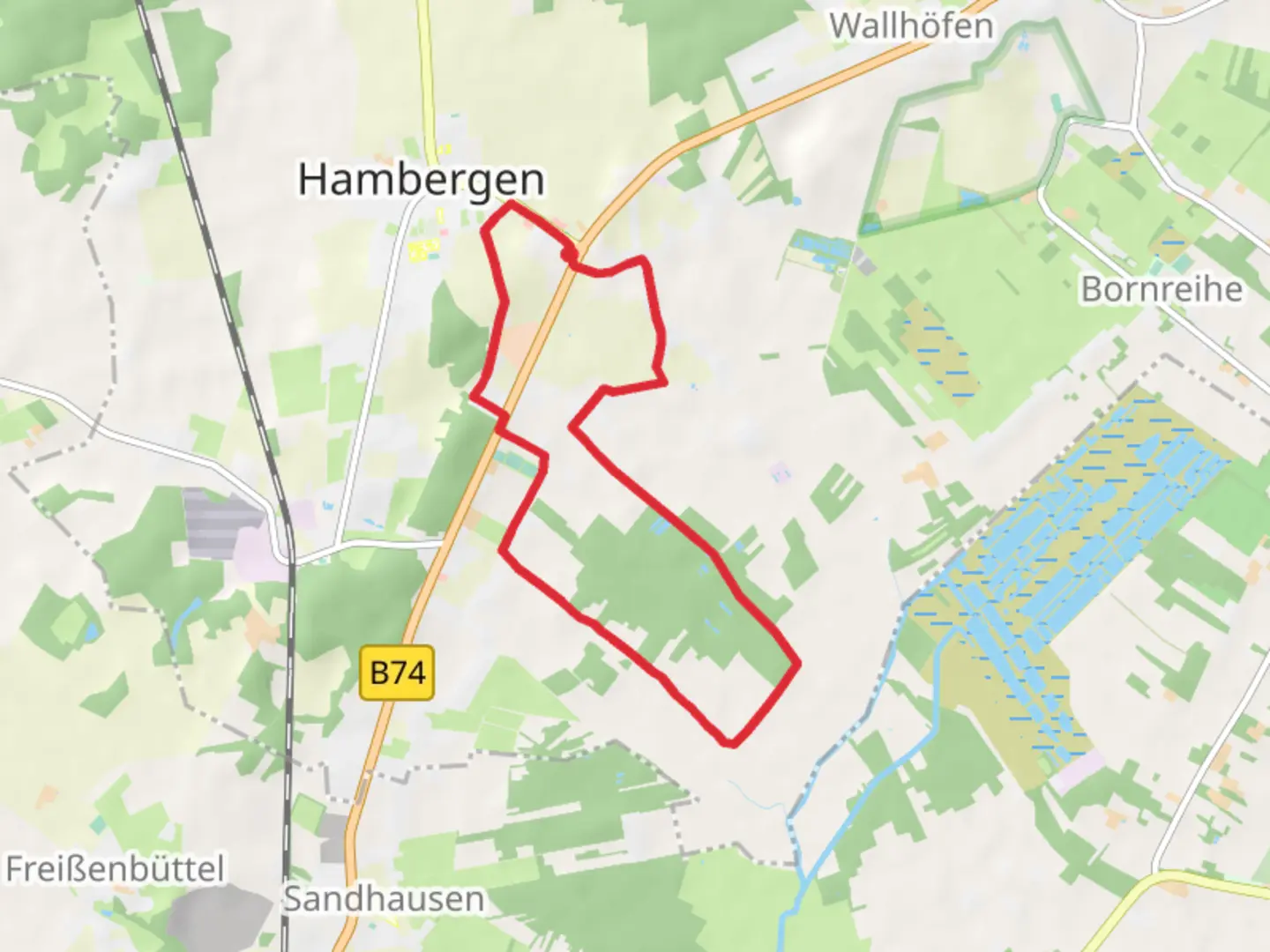 An image depicting the trail Hamberger Moor Loop and its surrounding area.