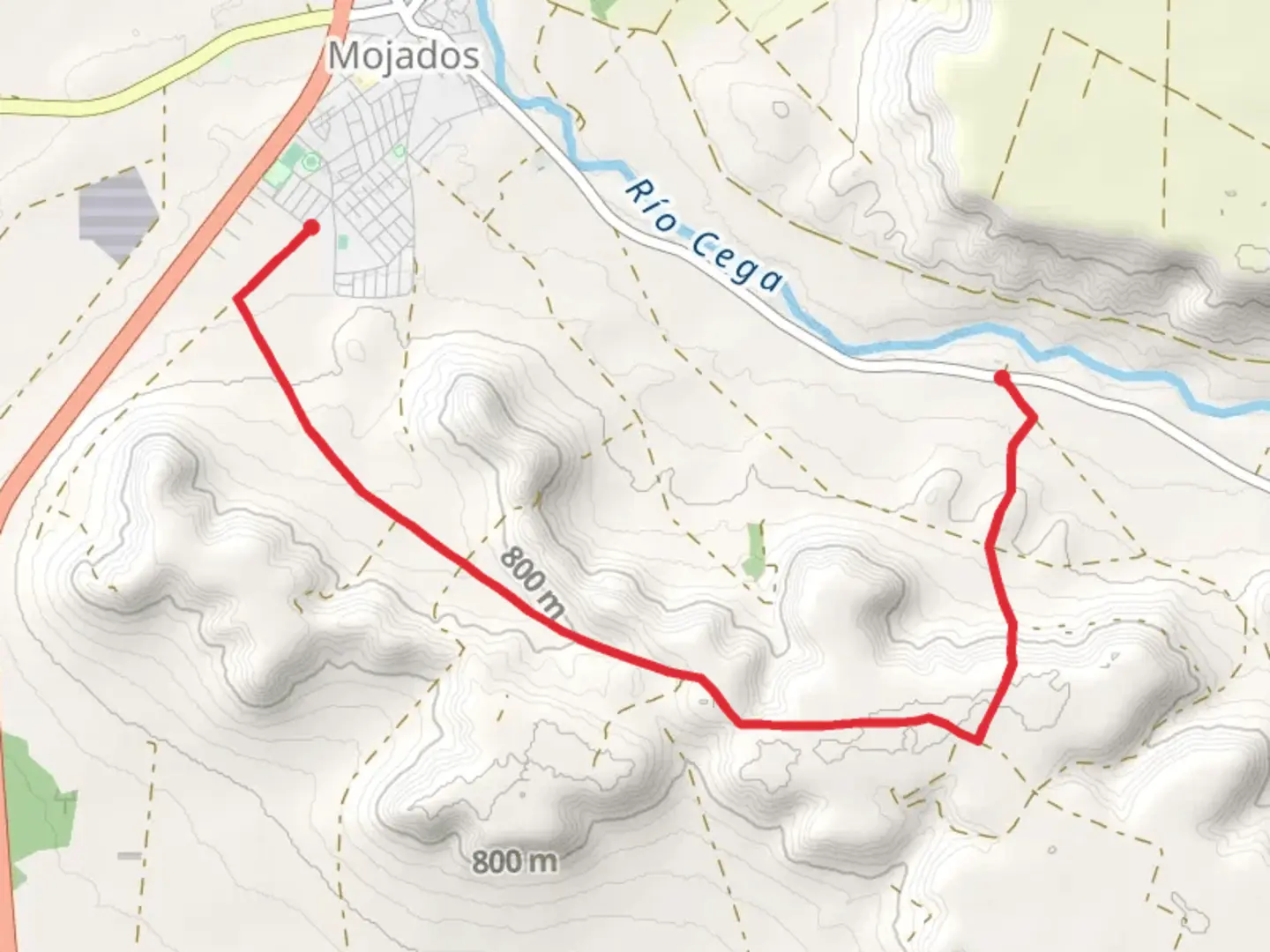 An image depicting the trail From the Plain to Valhondo SL VA 56 and its surrounding area.
