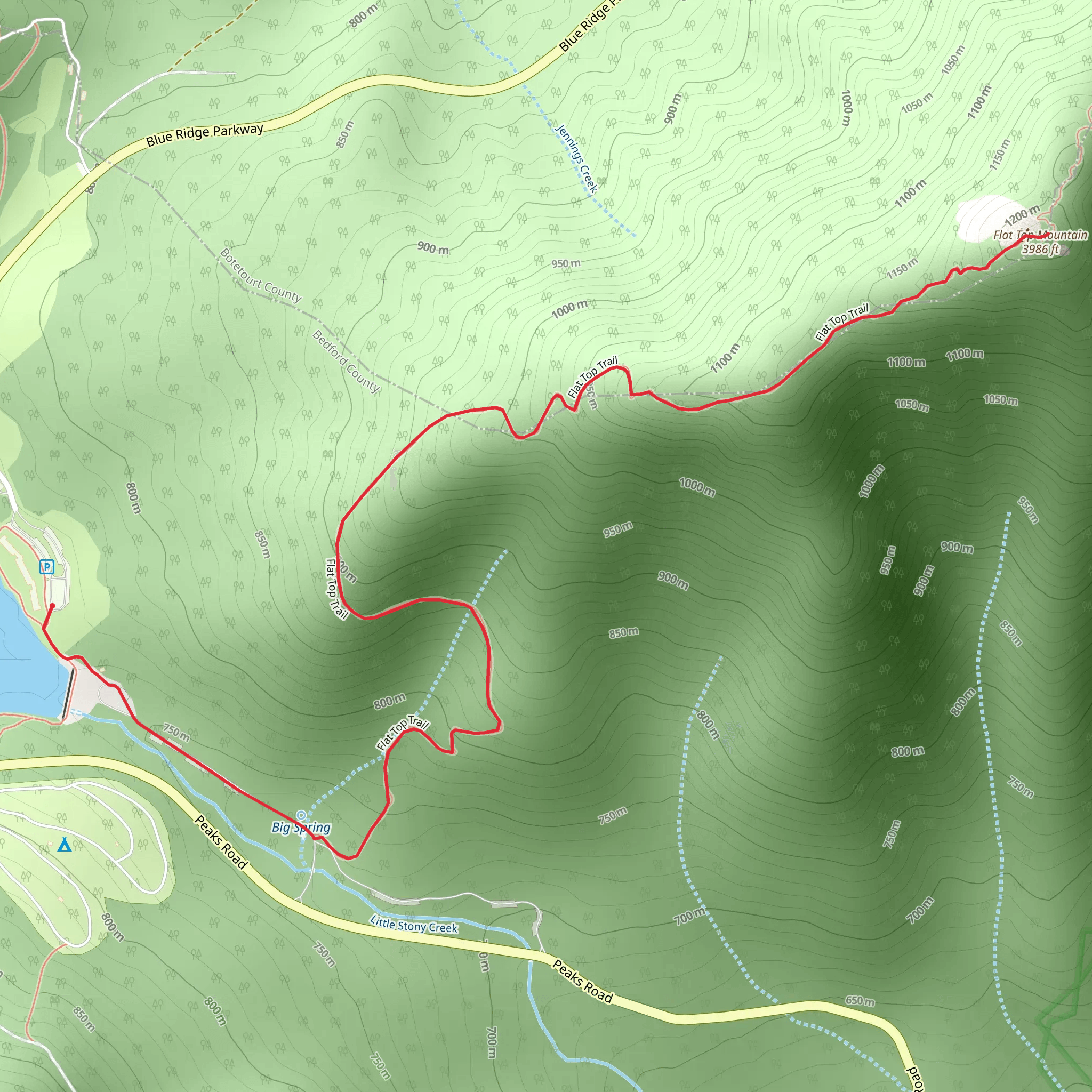 Flat Top Mountain via Flat Top Trail mobile static map