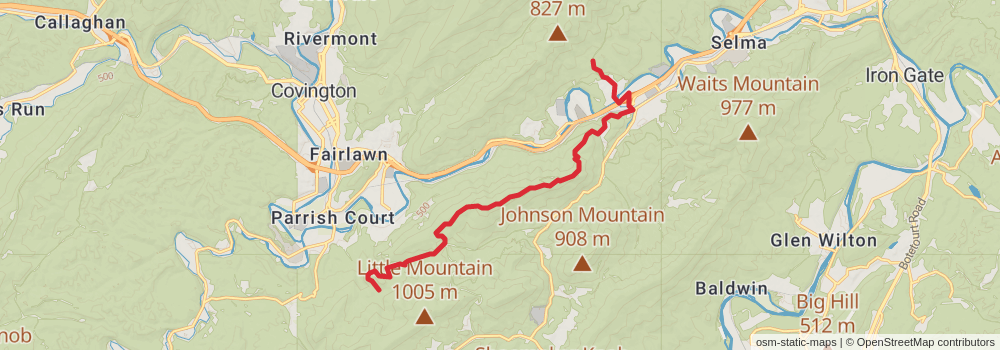 American Perimeter Trail - Southern Appalachian Primary stage 24 Map