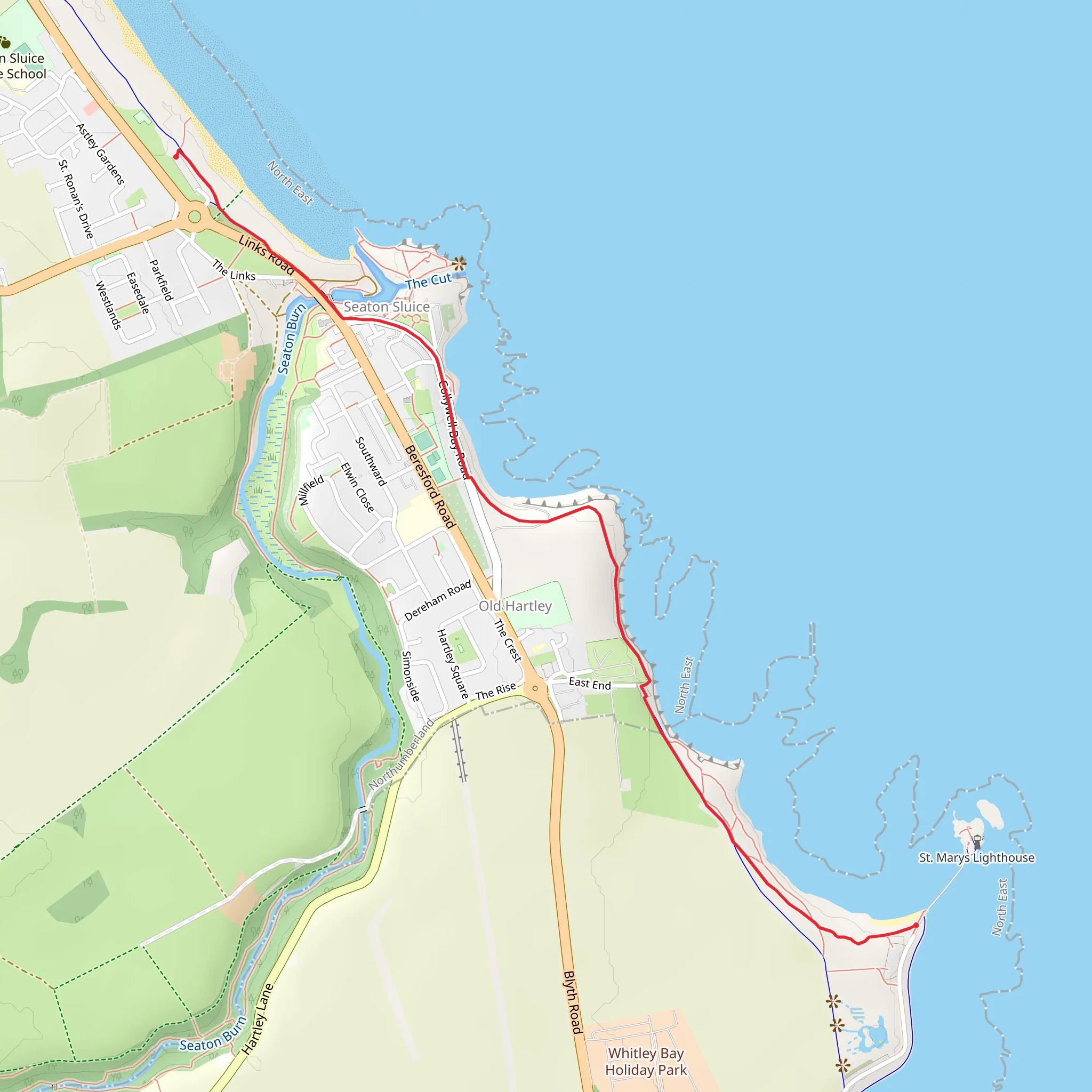 Seaton Sluice Walk mobile static map