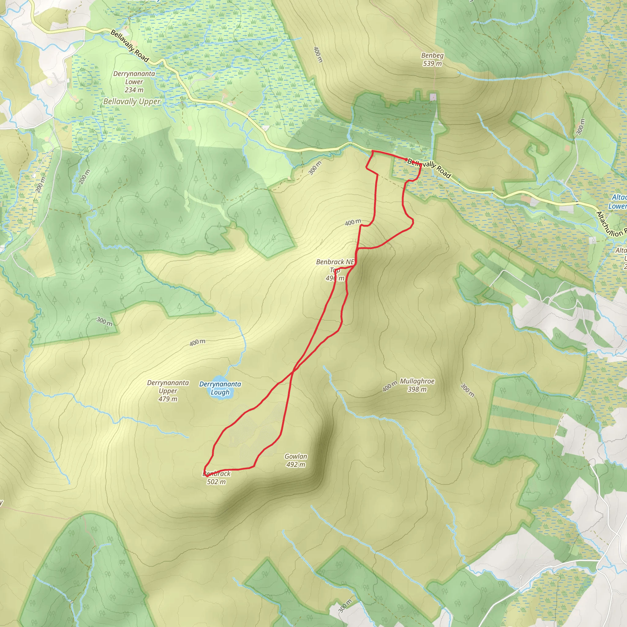 Benbrack Mountain Loop mobile static map