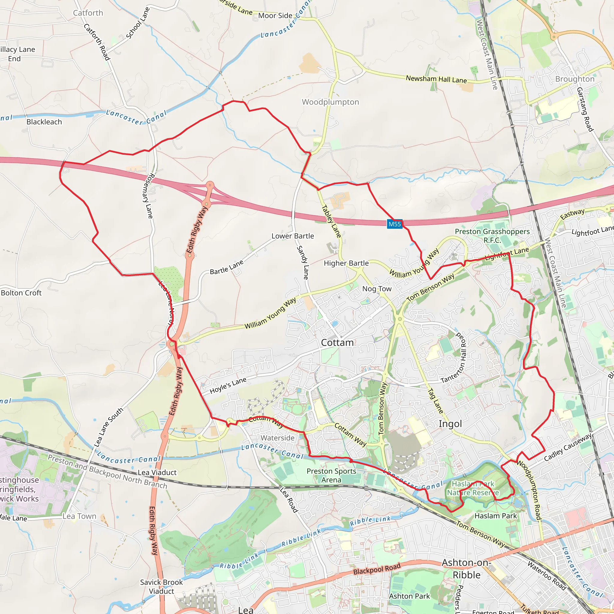 Haslam Park Nature Reserve Loop mobile static map