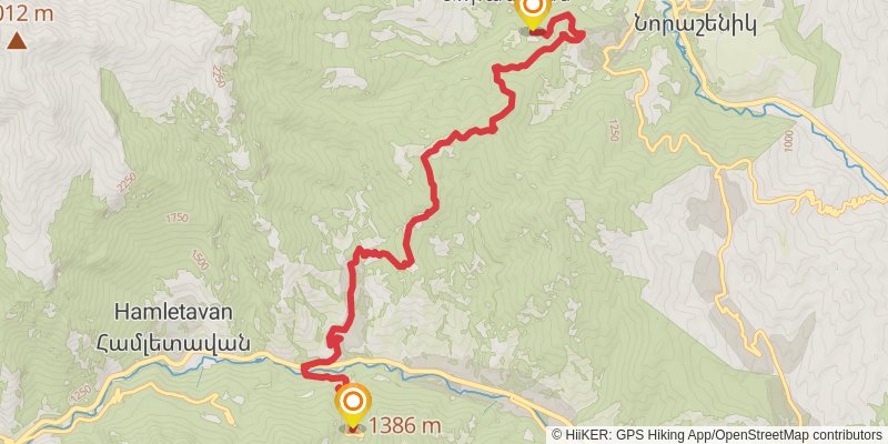Transcaucasian Trail - Armenia stage 47 Map
