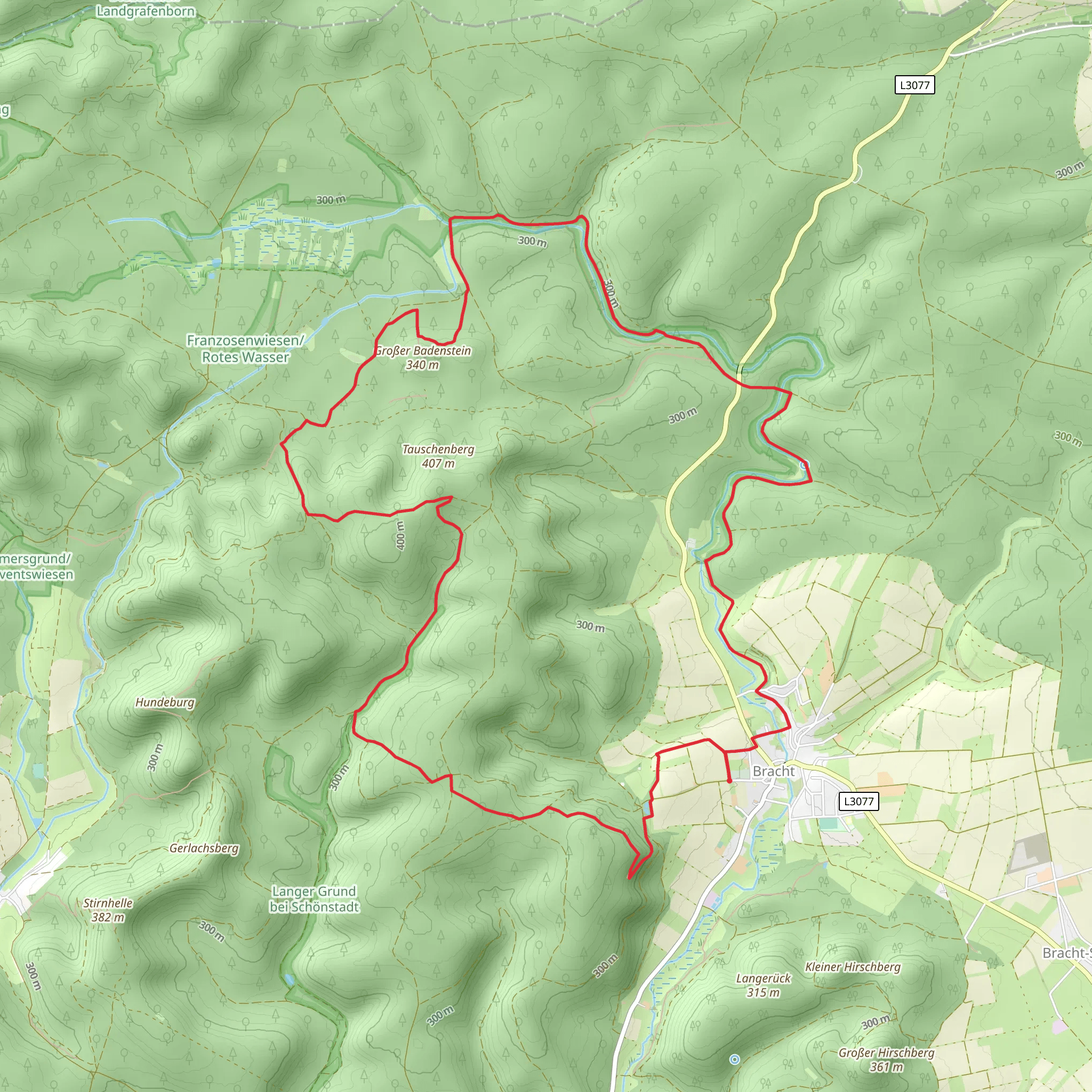 Bracht Loop via Burgwald mobile static map