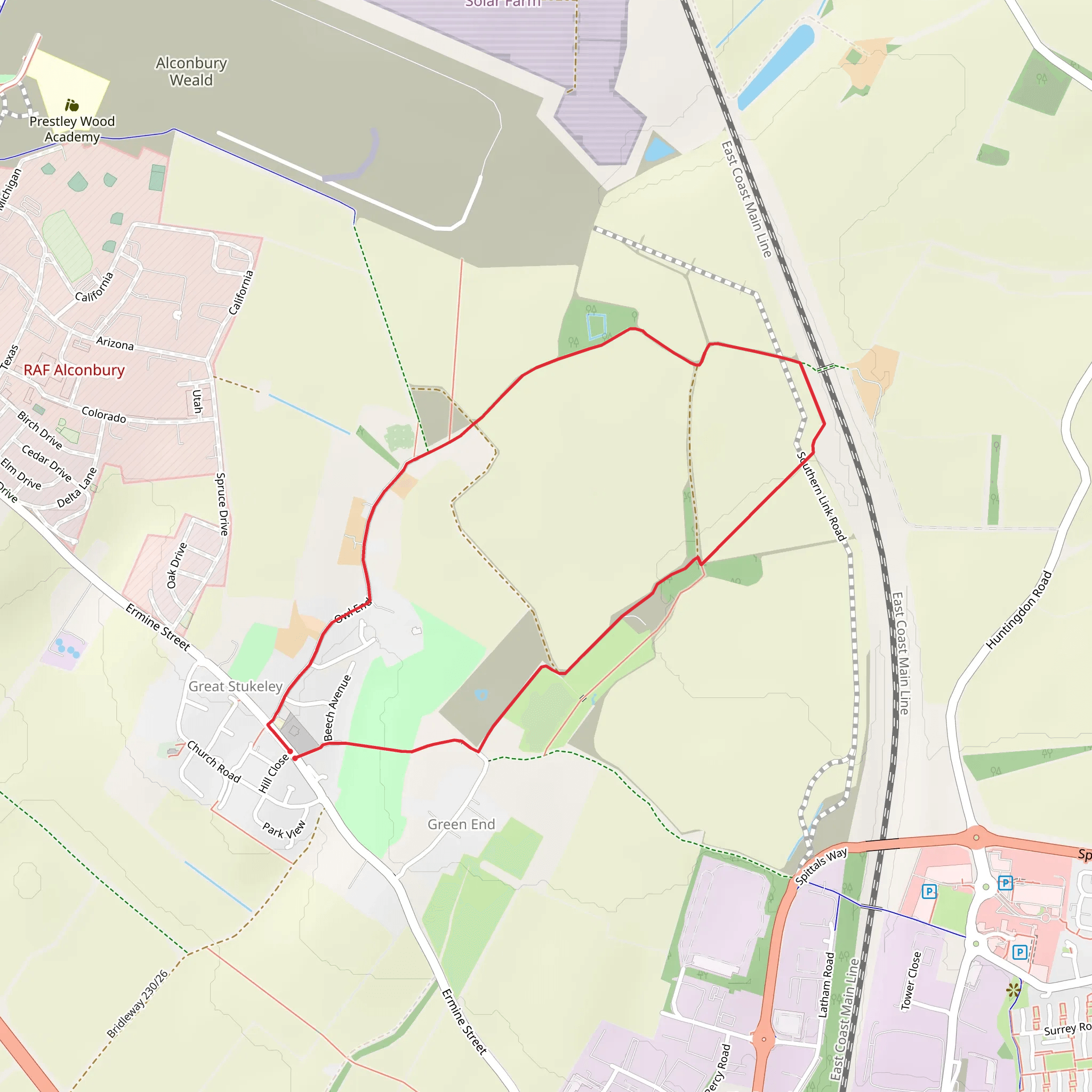 Great Stukeley Loop mobile static map