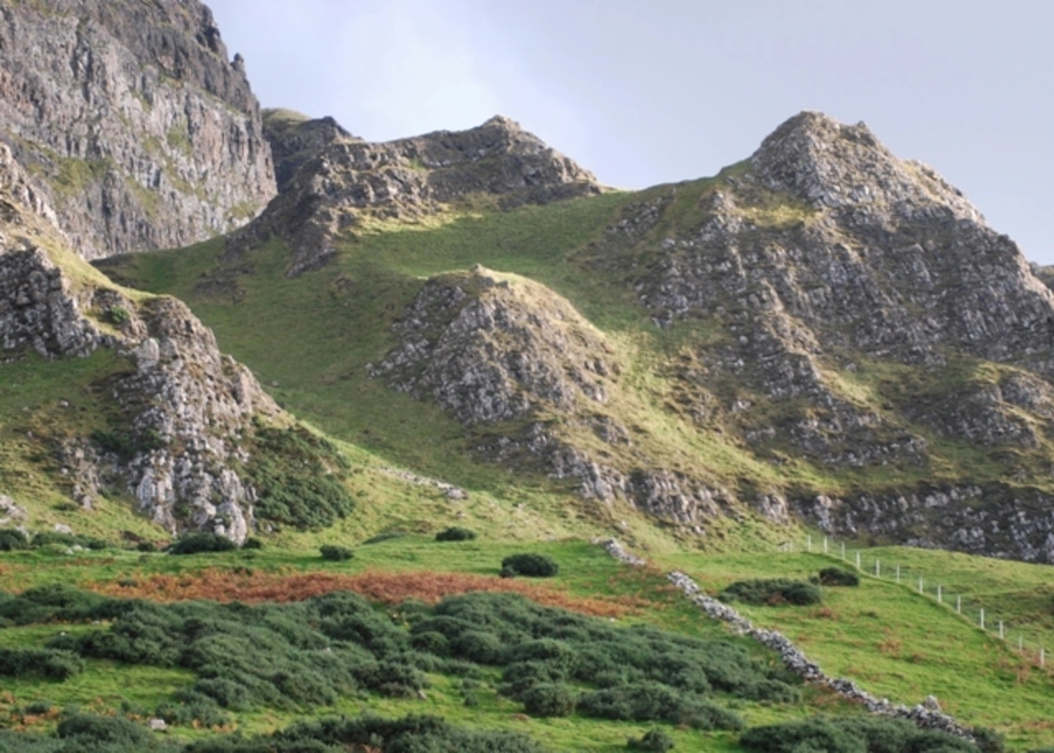 An image depicting the trail Binevenagh Hill Loop and its surrounding area.