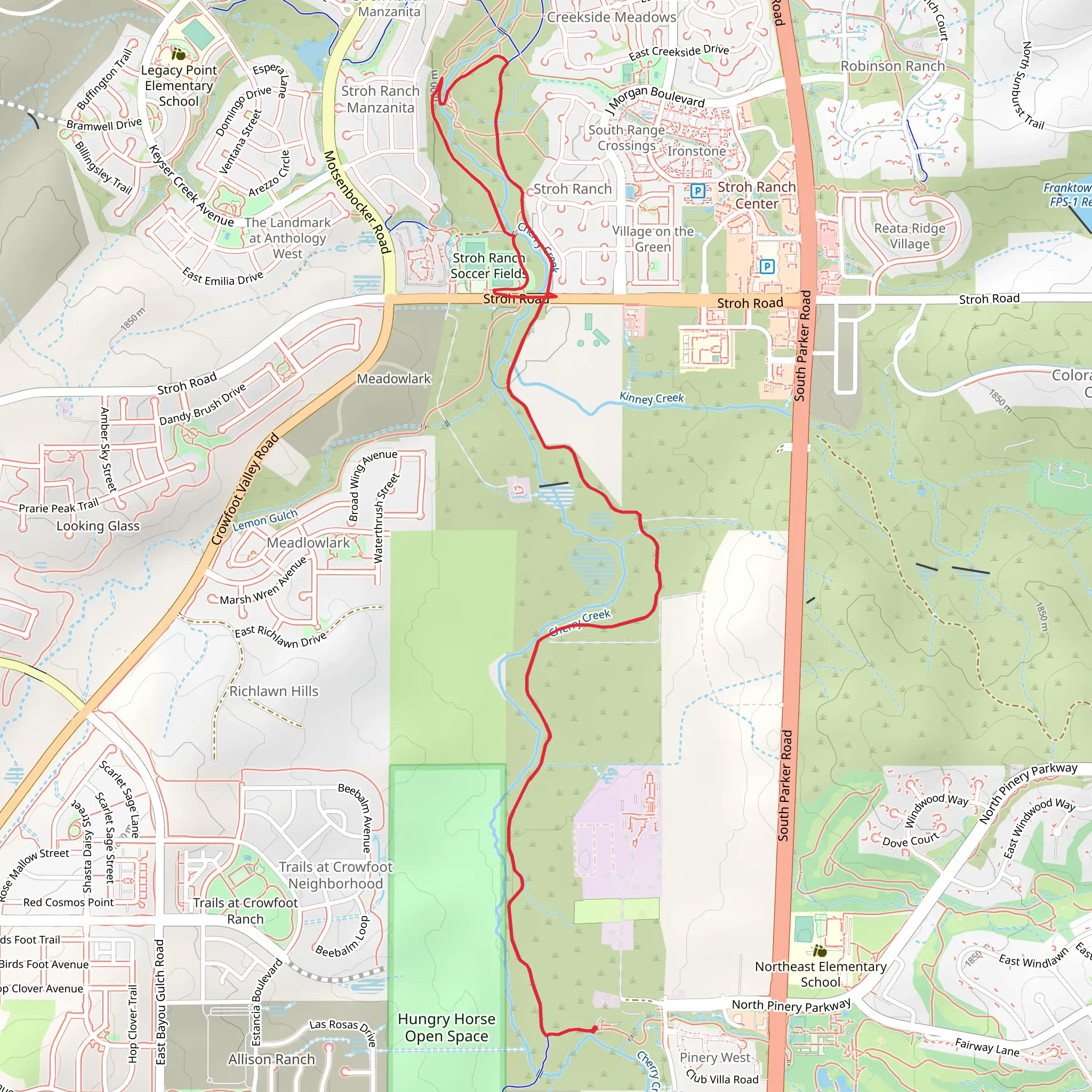 Cherry Creek Trail Loop mobile static map