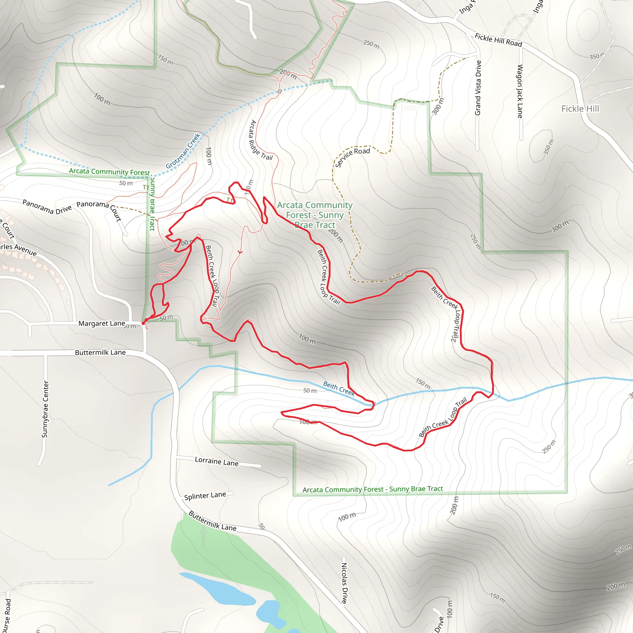 Beith Creek Loop Trail mobile static map