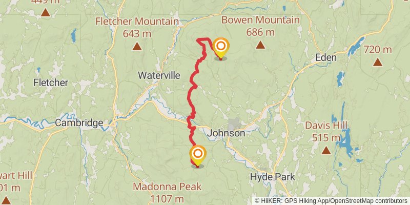 Vermont Long Trail stage 22 Map