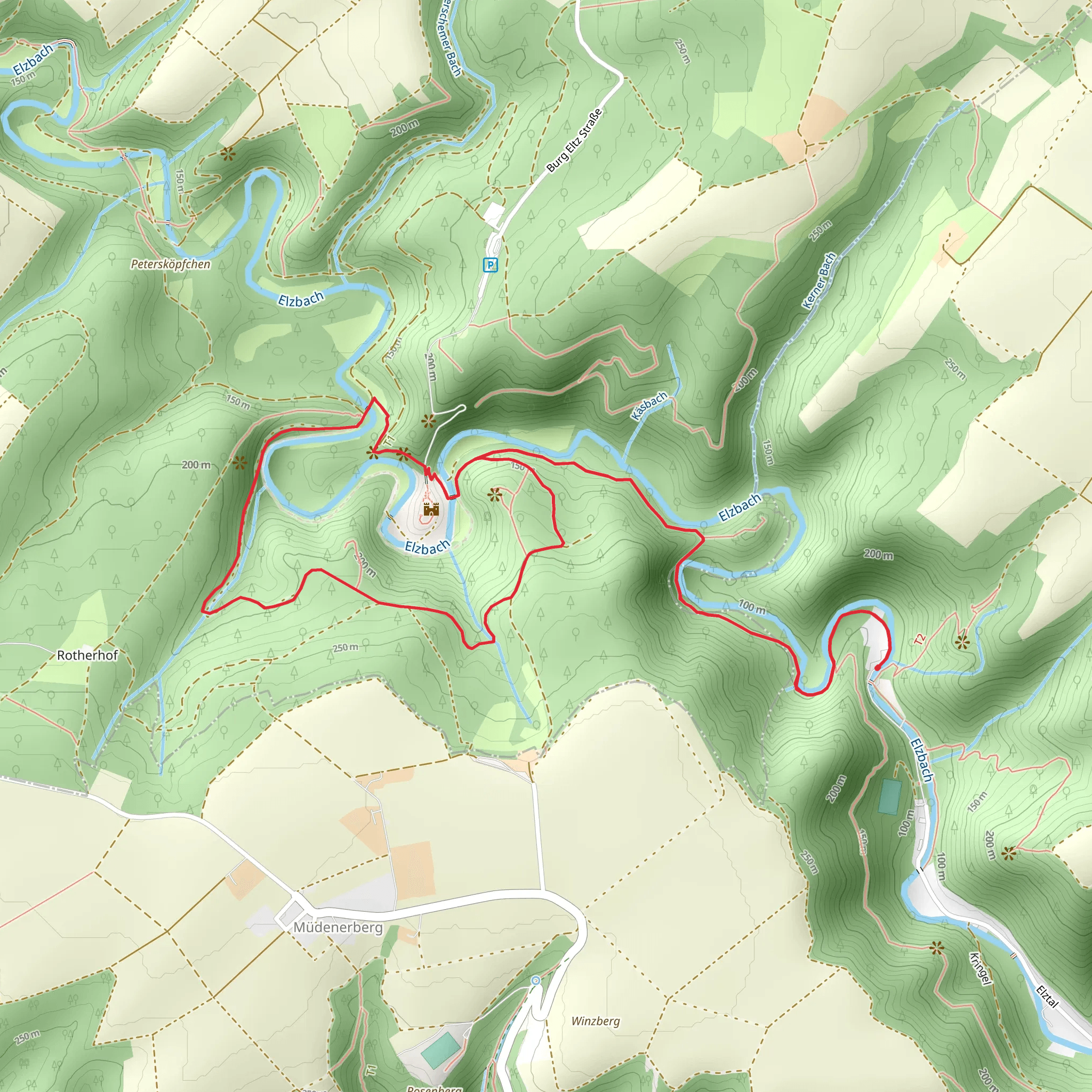 Eltz Castle Loop via Eltzer Burgpanorama mobile static map