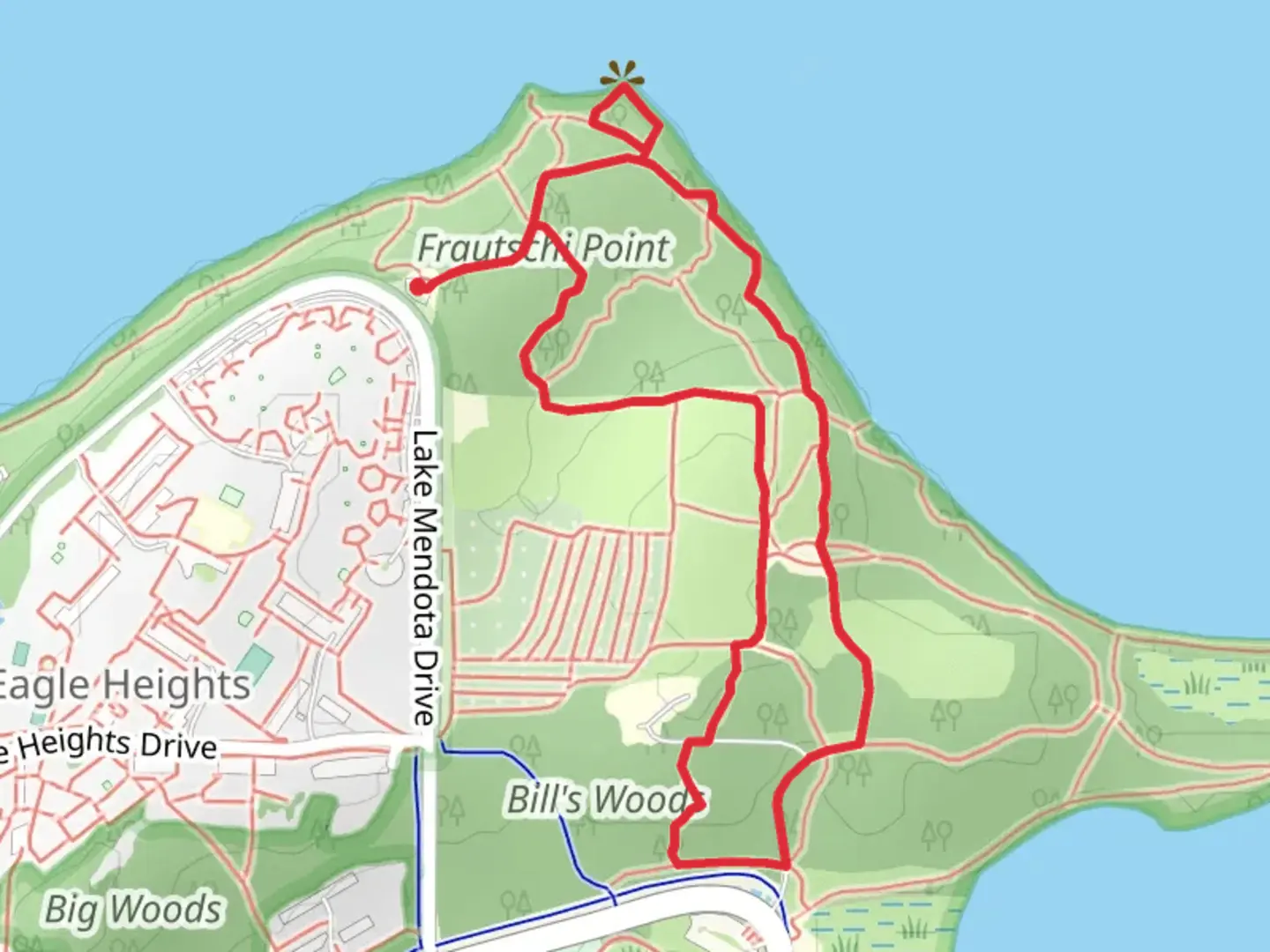 An image depicting the trail Big Oak and Bill's Woods Loop Trail and its surrounding area.