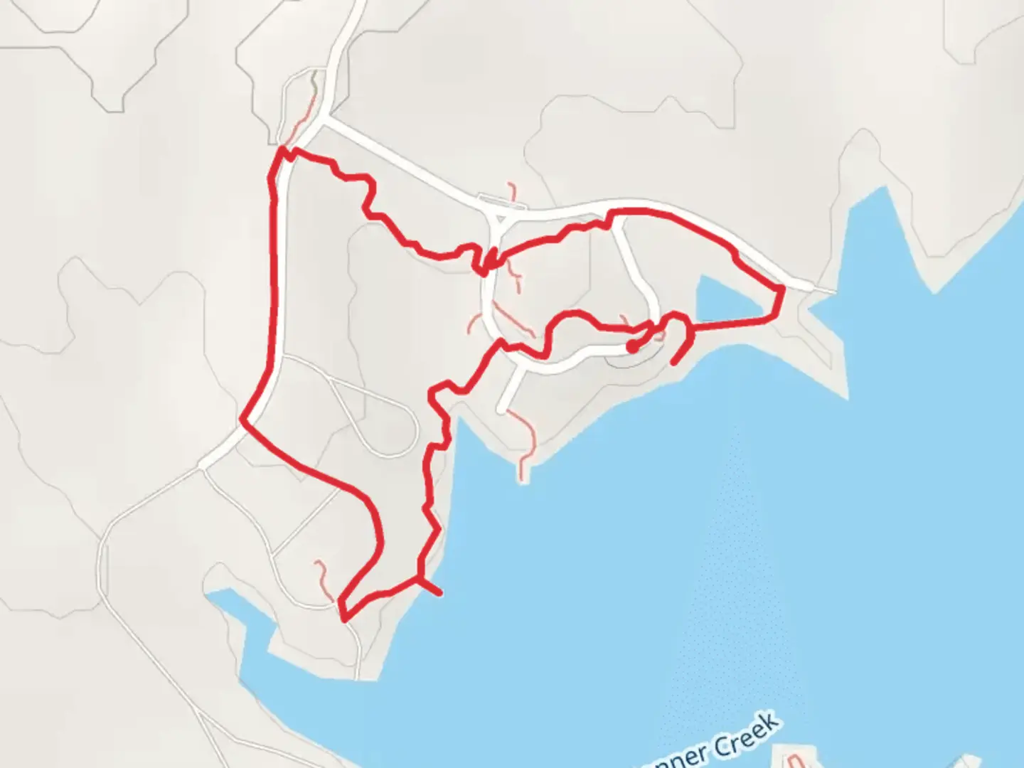An image depicting the trail Banner Creek Lake North Loop and its surrounding area.