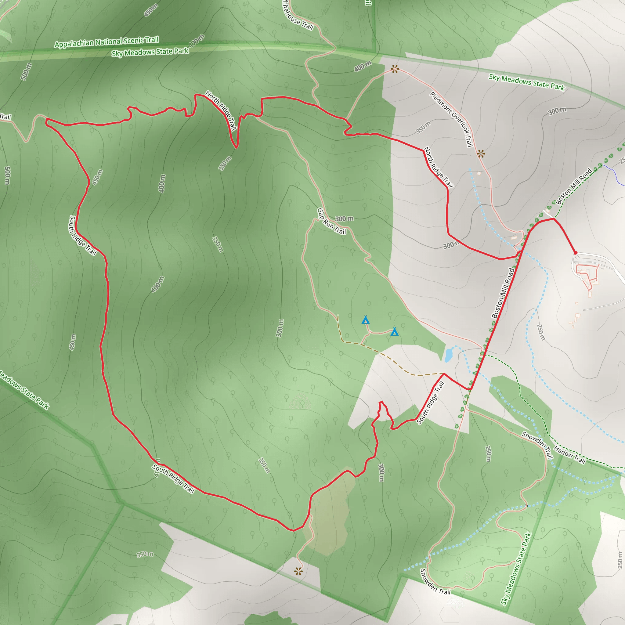 South - North Ridge Loop Trail mobile static map