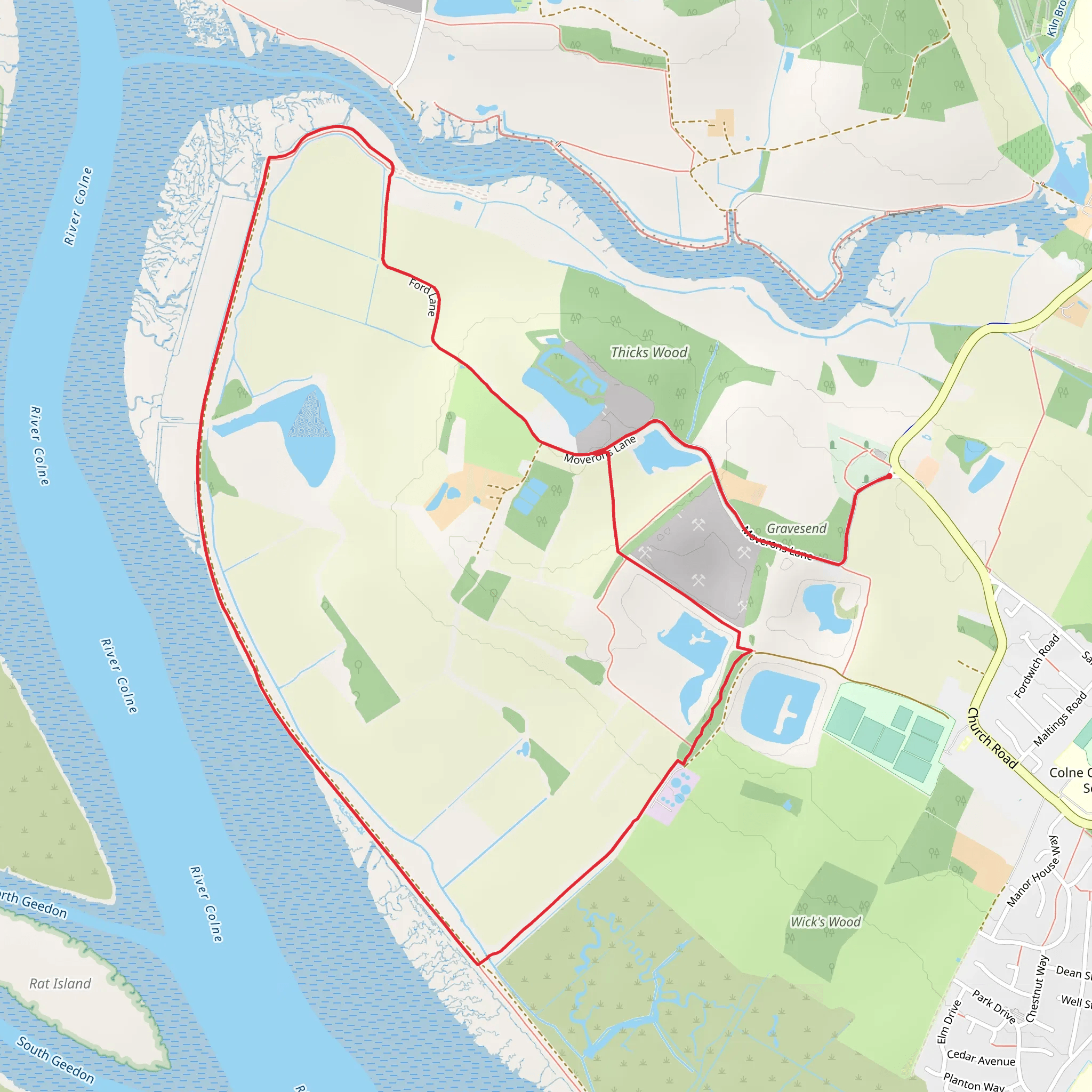 Gravesend and Brightlingsea Park Loop mobile static map