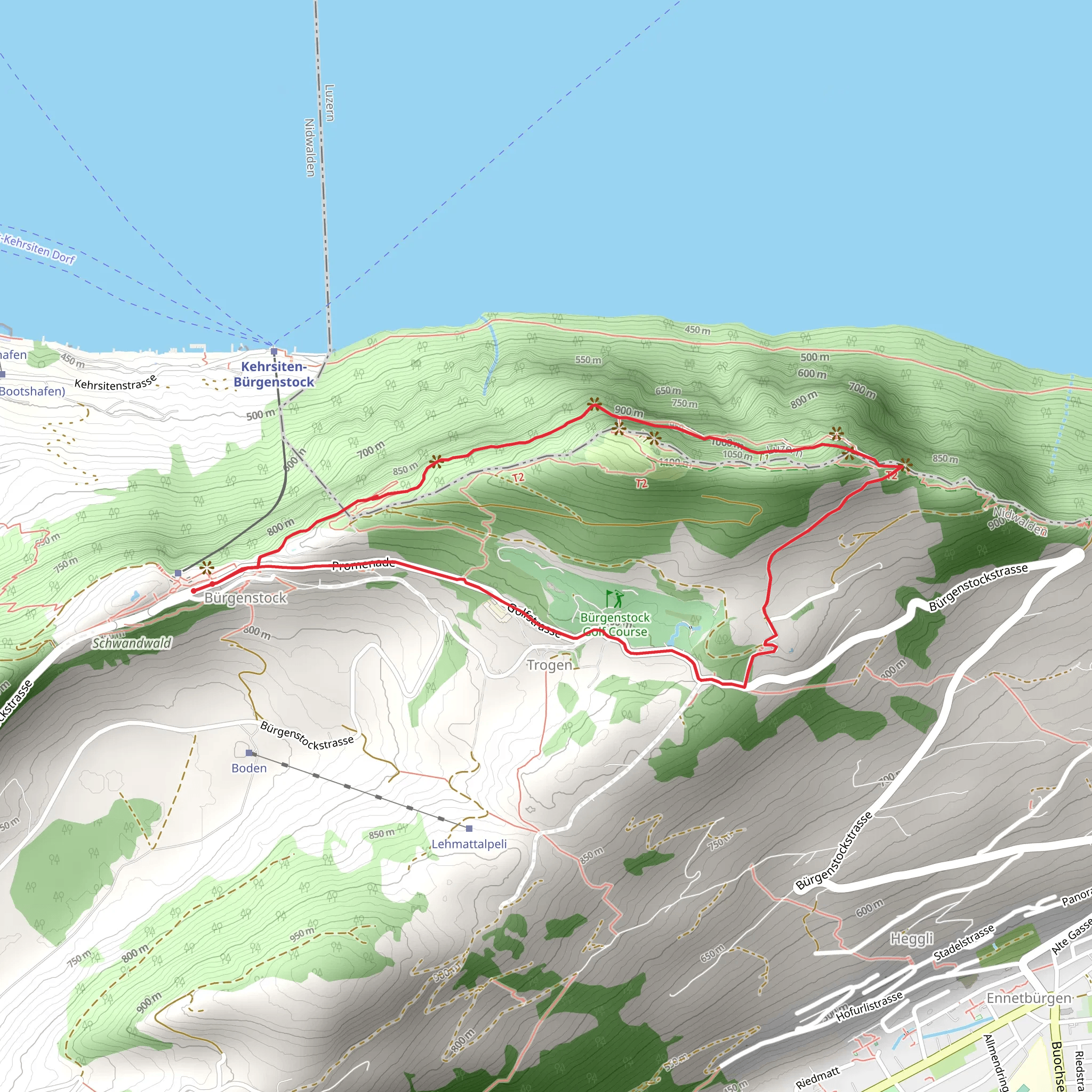 Bürgenstock Felsenweg Circular Hike mobile static map