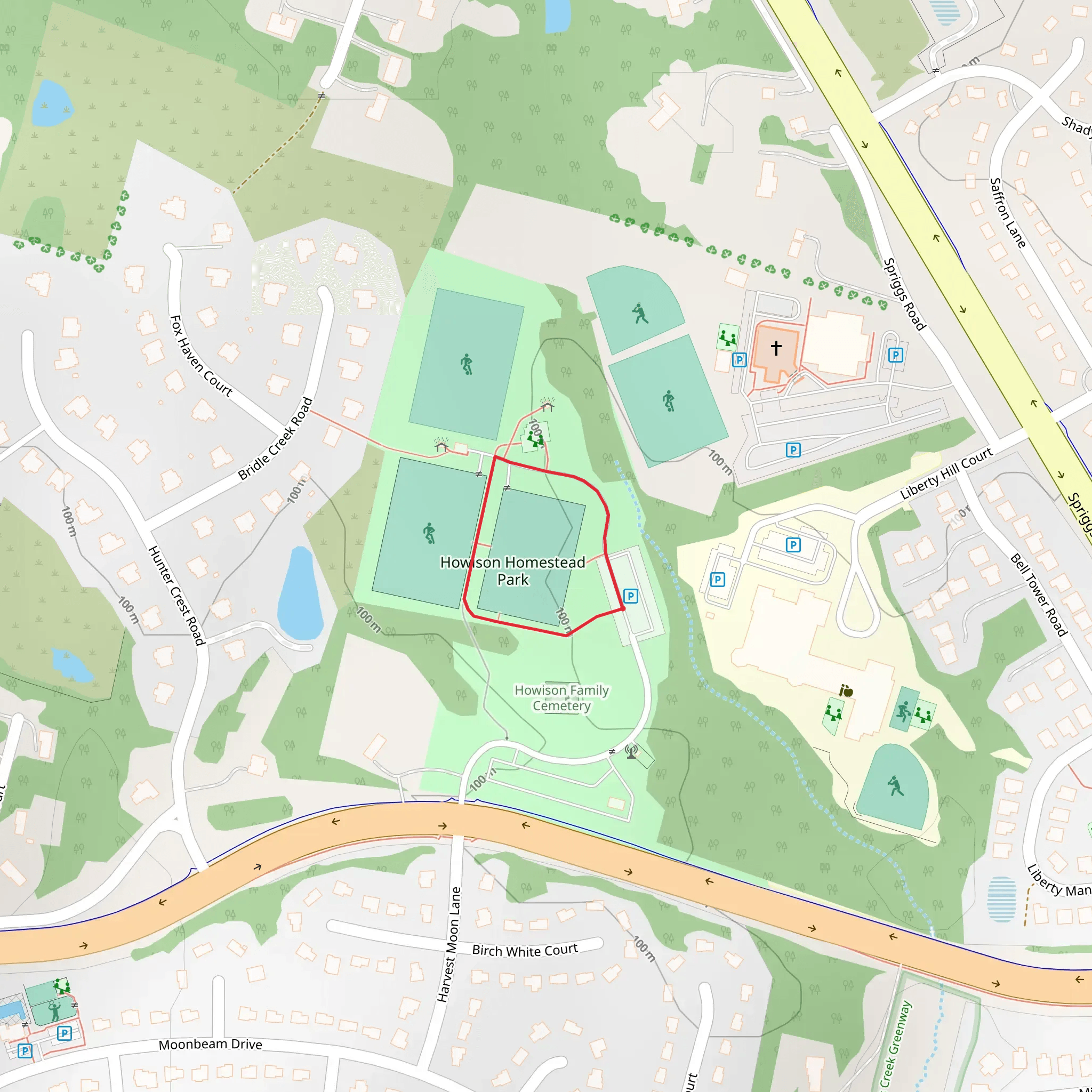Howison Homestead Park Loop mobile static map