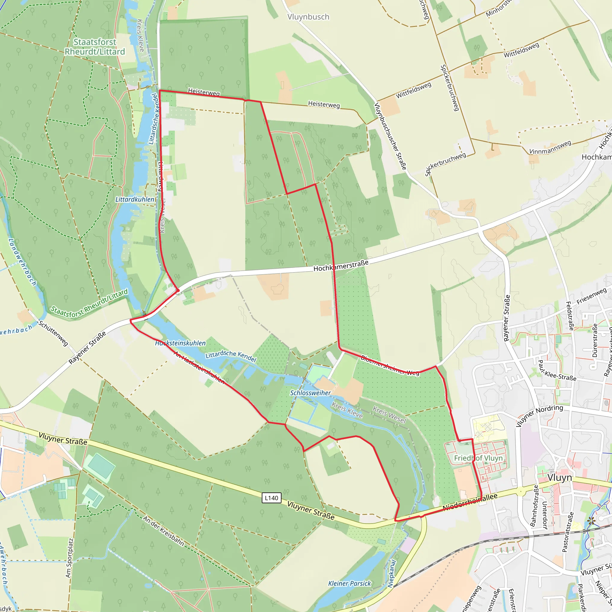 Hacksteinskuhlen via Littard Rundweg mobile static map