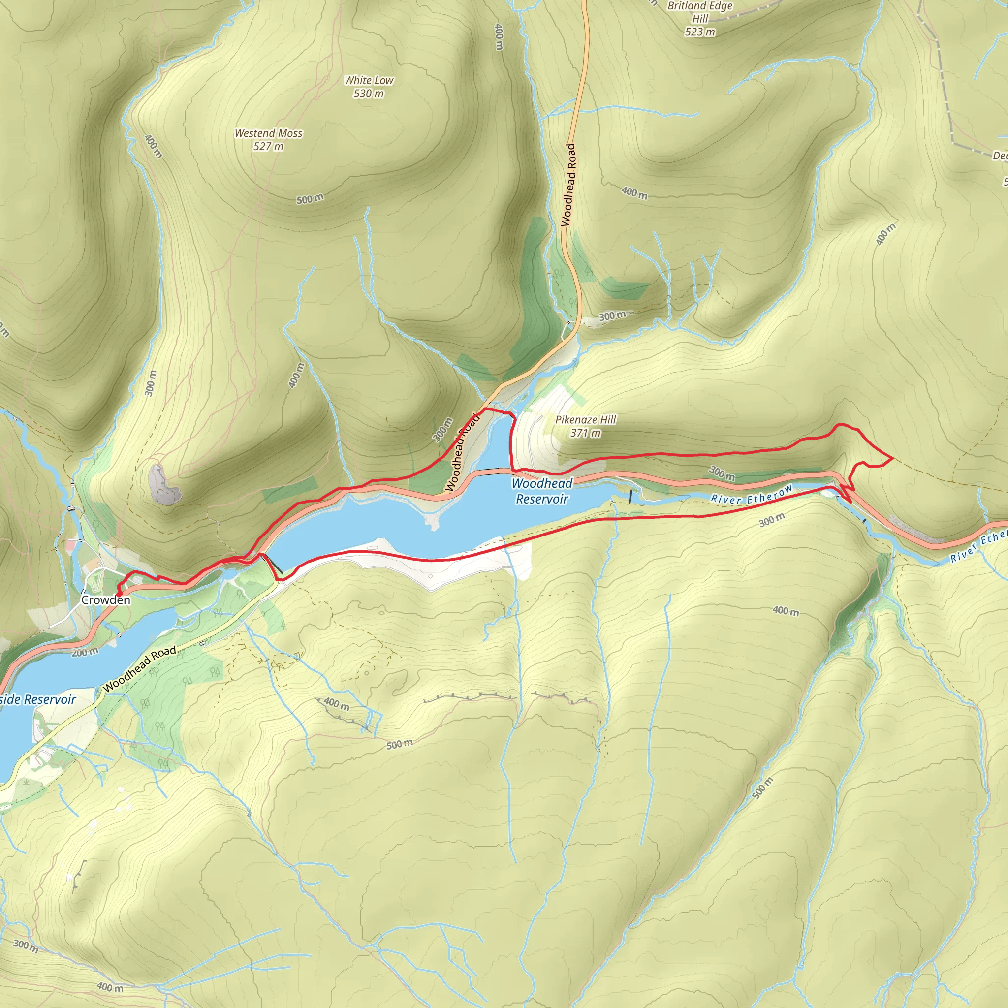 Woodhead Reservoir Loop mobile static map