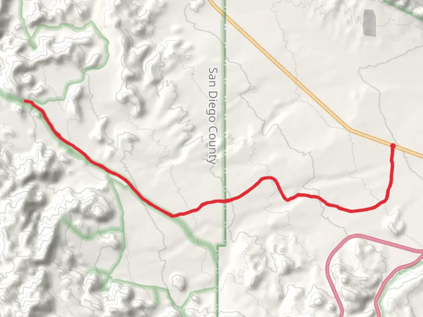 An image depicting the trail Dos Cabezas Road Trail and its surrounding area.
