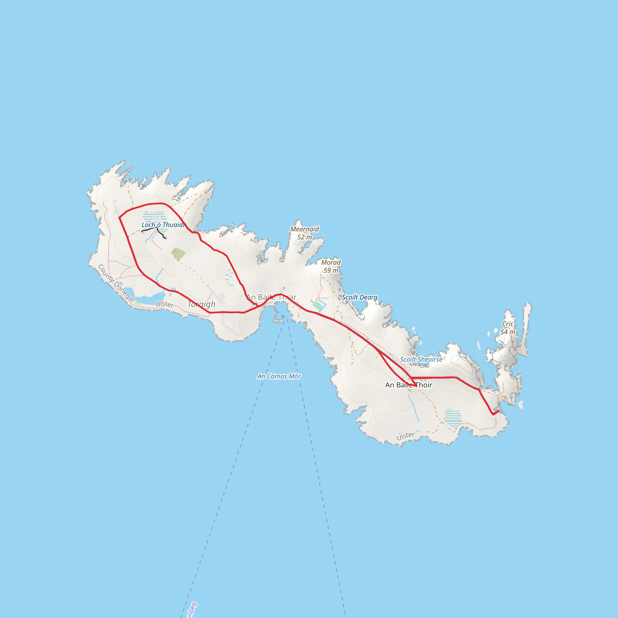 Slí Thoraí - Tory Island - Sli Dhun na nGall mobile static map