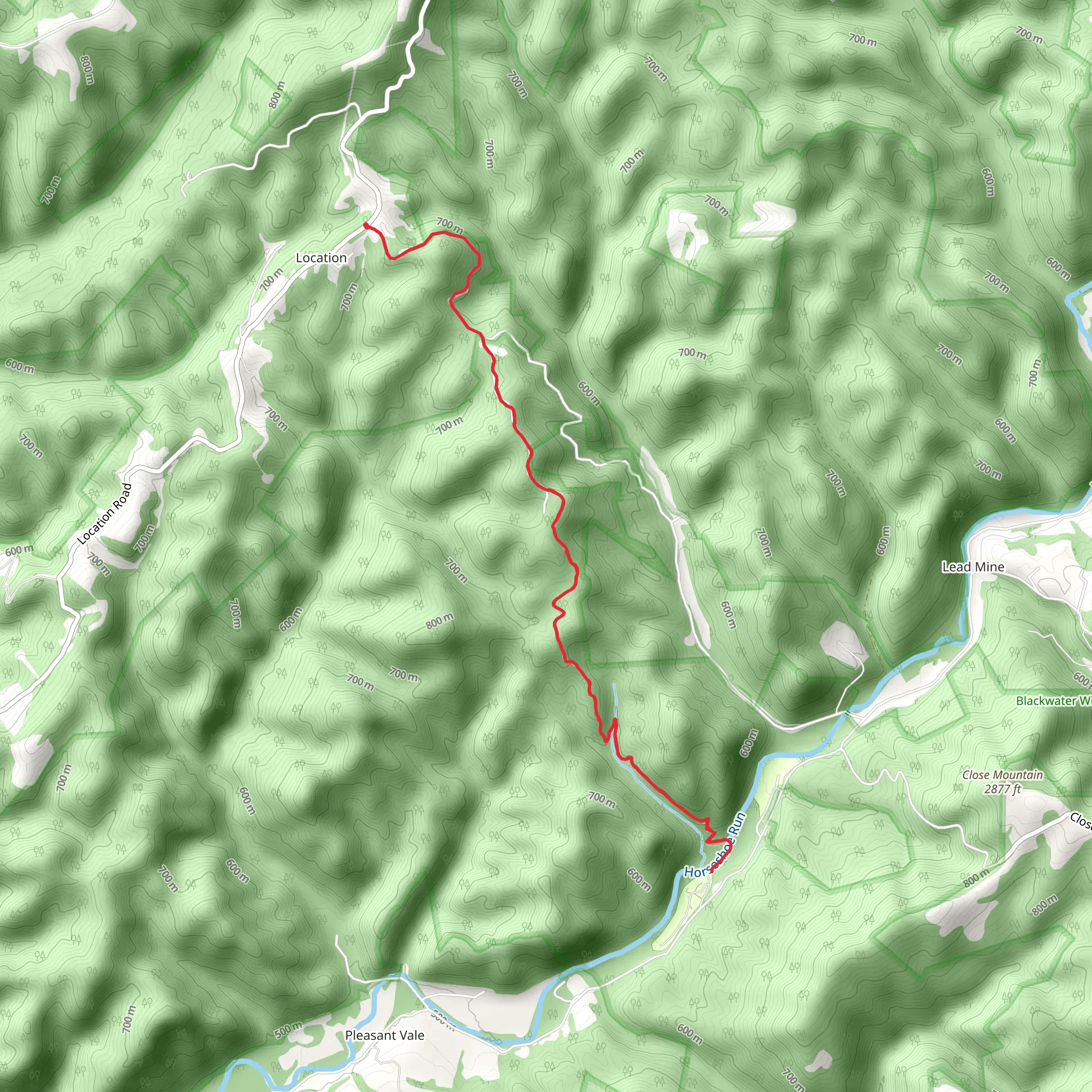 Losh Trail via Dorman Ridge Trail mobile static map