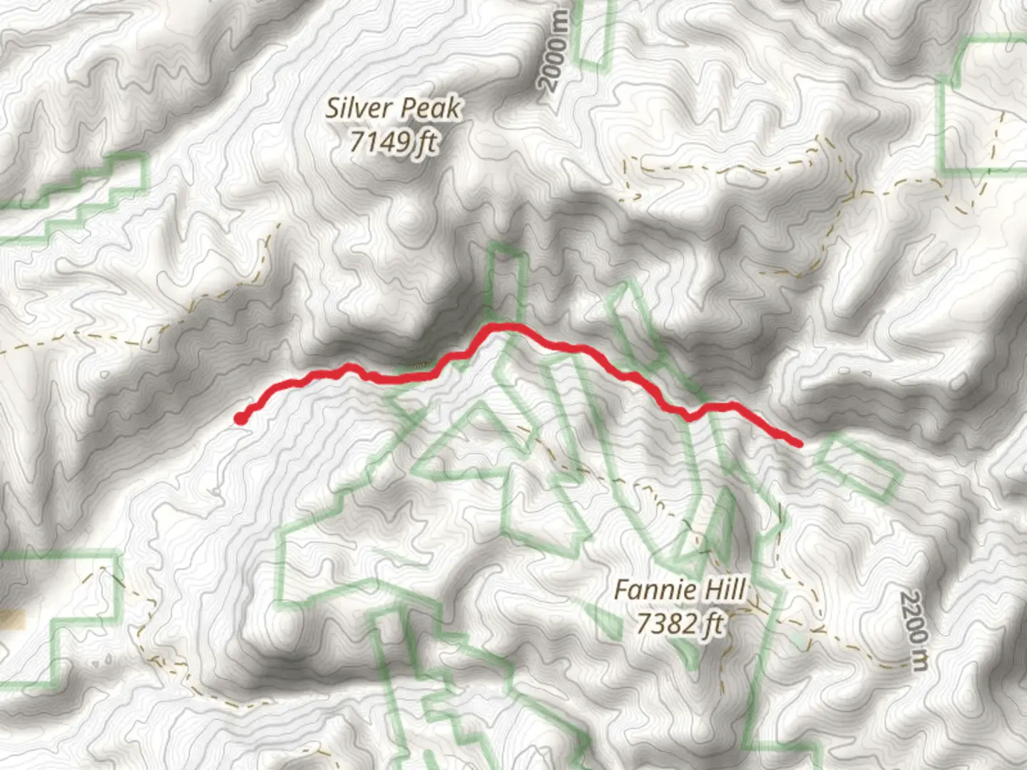 An image depicting the trail Cooney Canyon and Sheridan Canyon and its surrounding area.