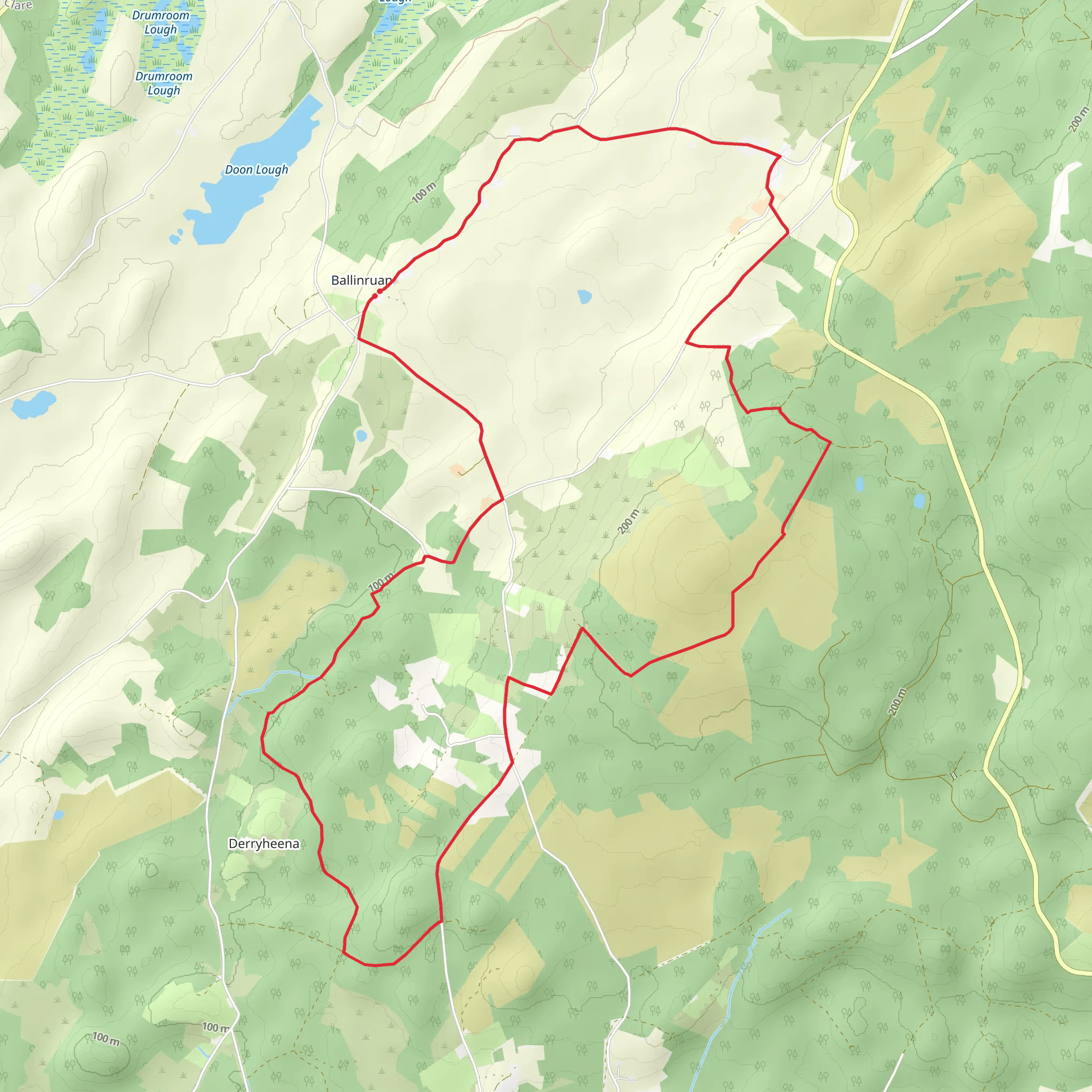 Ballinruan Loops - Gortnamearacaun Loop mobile static map