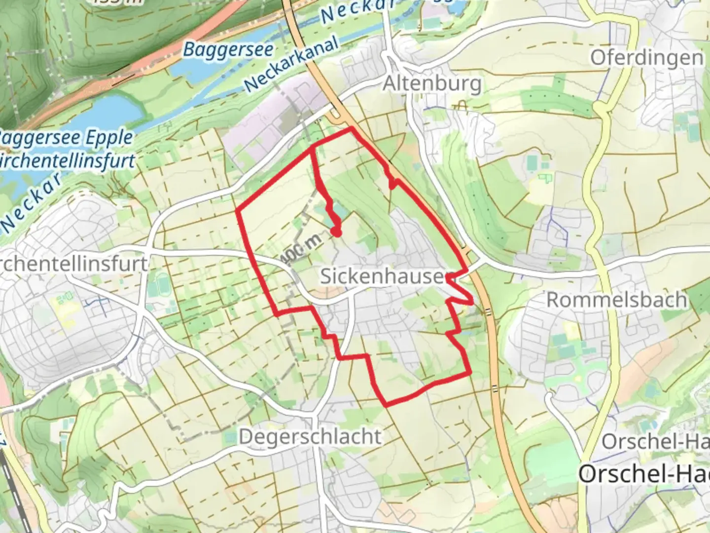 An image depicting the trail Om Sickahausa Randrom Loop and its surrounding area.