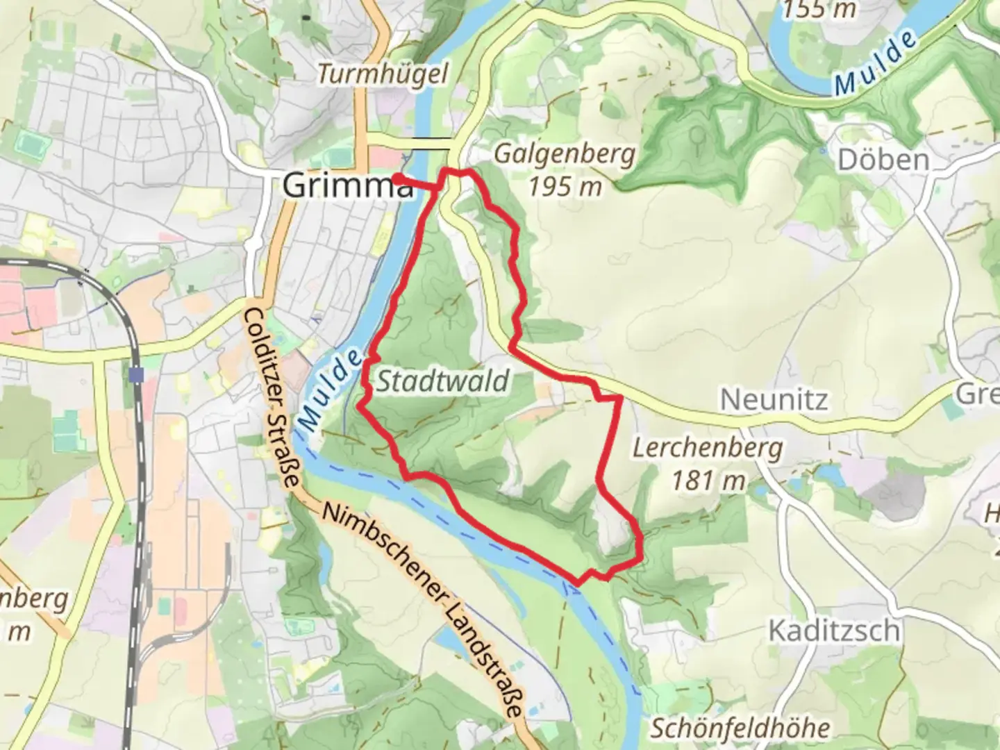 An image depicting the trail Stadtwald, Rabenstein and Schlangegrund Loop and its surrounding area.