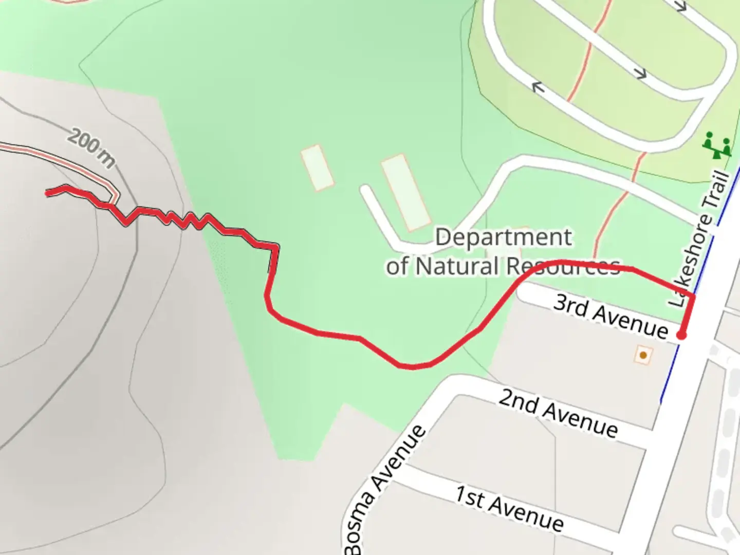An image depicting the trail Holland State Park and its surrounding area.