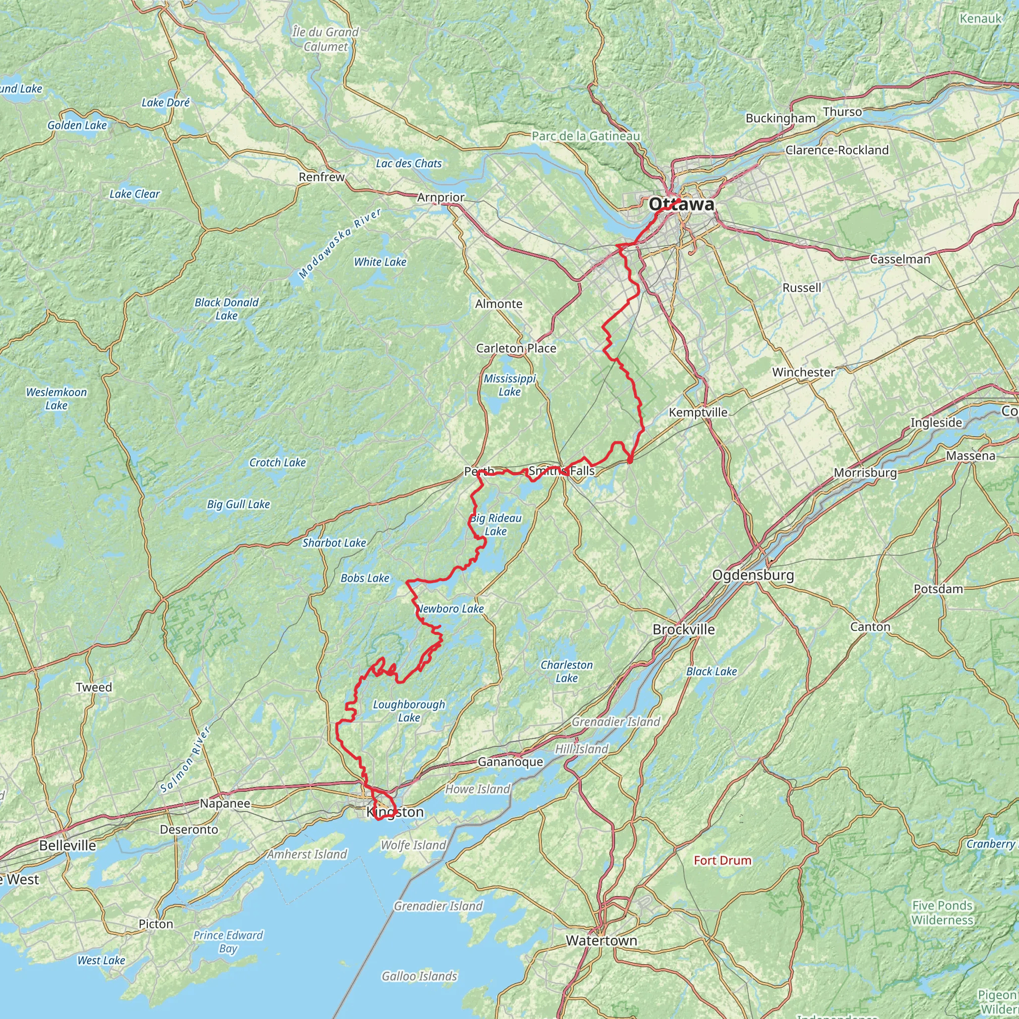 Rideau Trail mobile static map