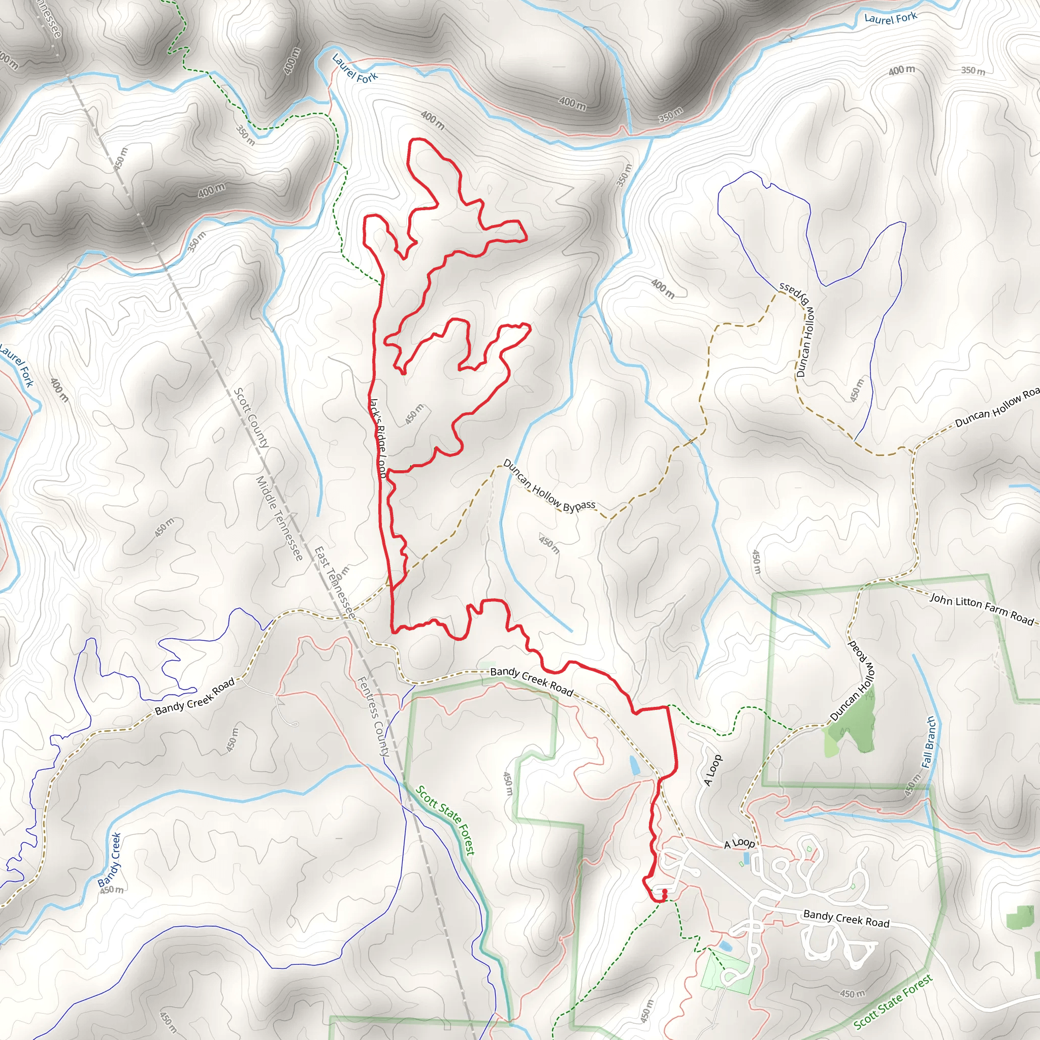 Jack's Ridge Loop via Katie Trail mobile static map