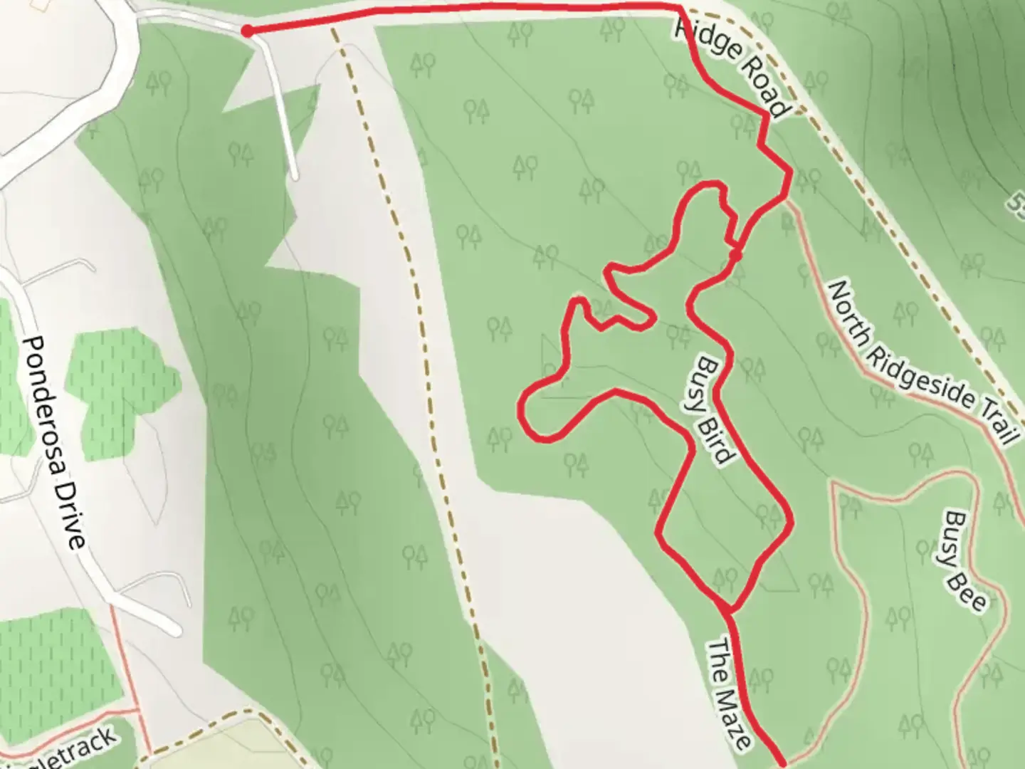 An image depicting the trail The Maze Loop and its surrounding area.