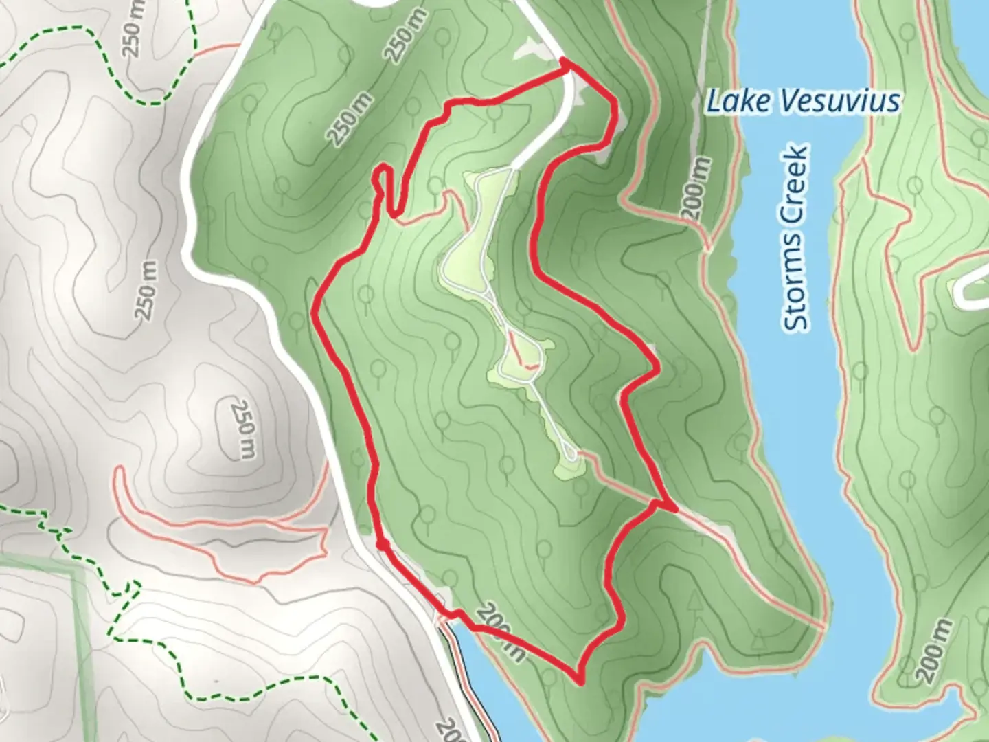 An image depicting the trail Rock House and Old Beach Loop Trail and its surrounding area.