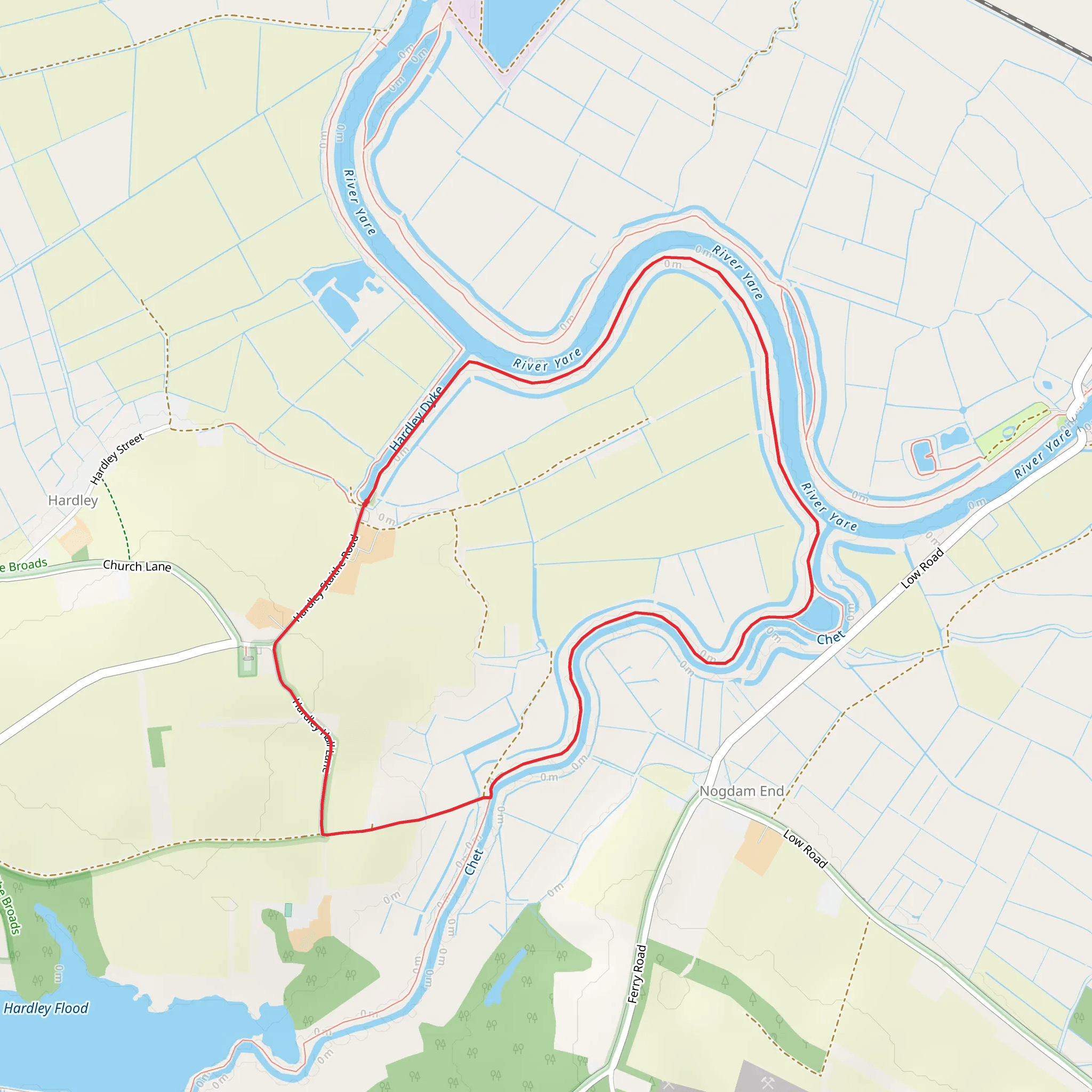 River Yate and Chet Loop - Hardley mobile static map