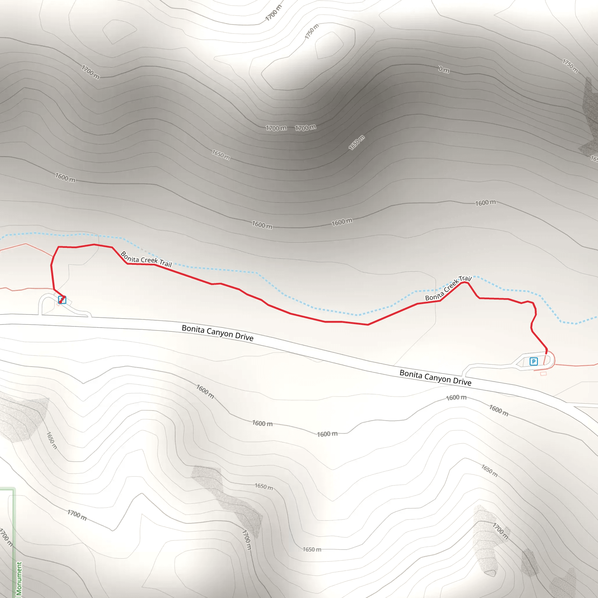 Bonita Creek Trail mobile static map