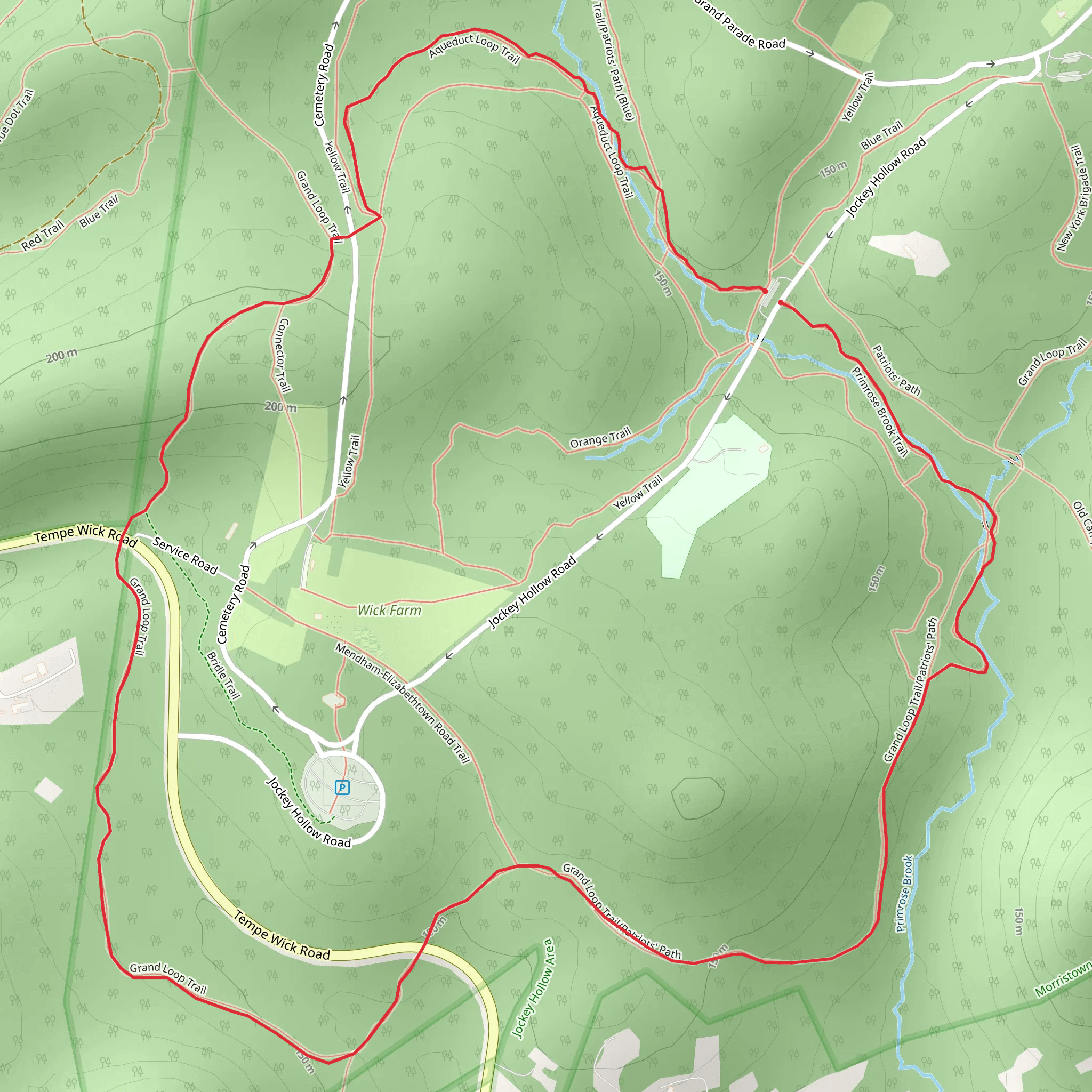 Patriots' Path, Grand and Aqueduct Loop Trail mobile static map