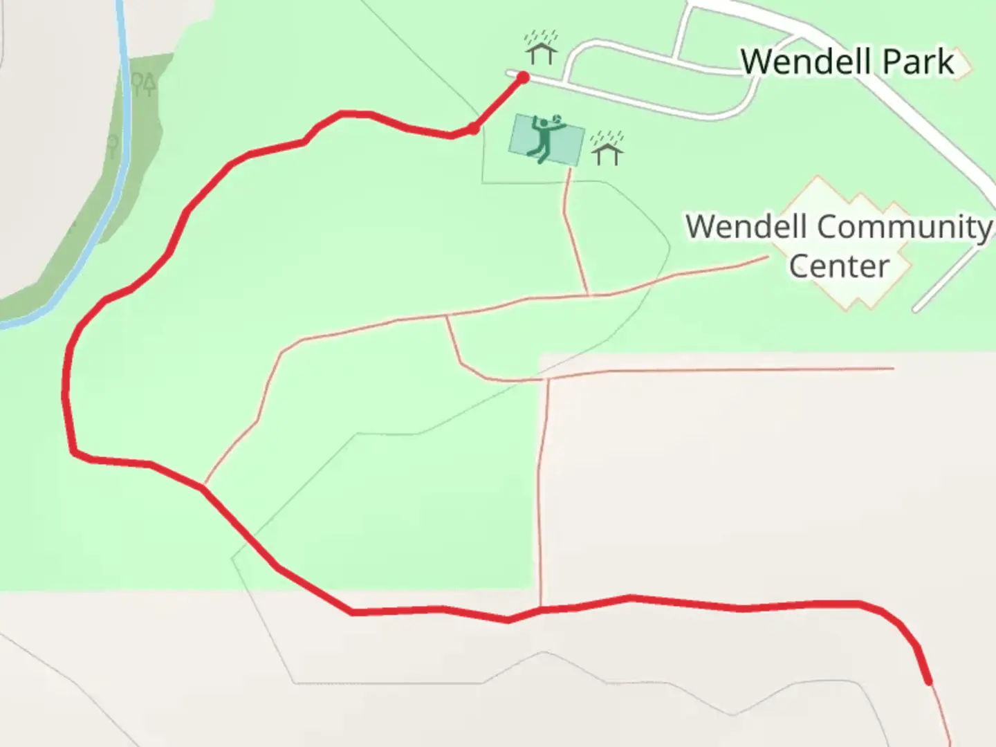 An image depicting the trail Wendell Park and its surrounding area.
