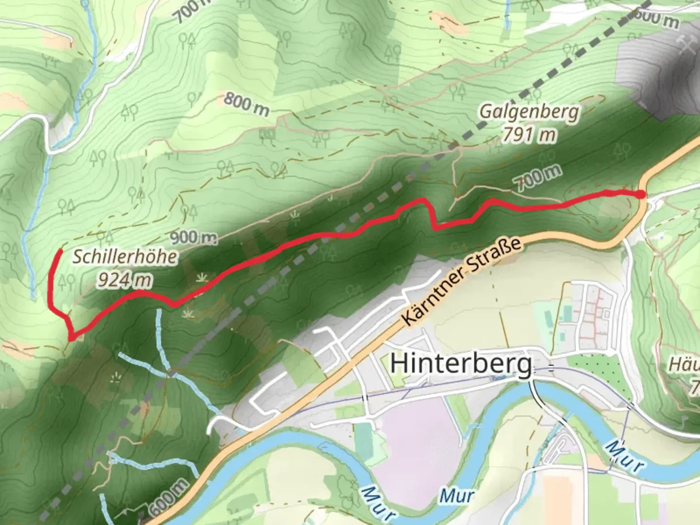 An image depicting the trail Leoben Nature Trail via Iron Man Trail and its surrounding area.