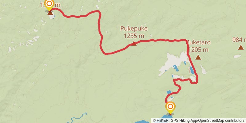 Lake Waikaremoana Loop stage 5 Map