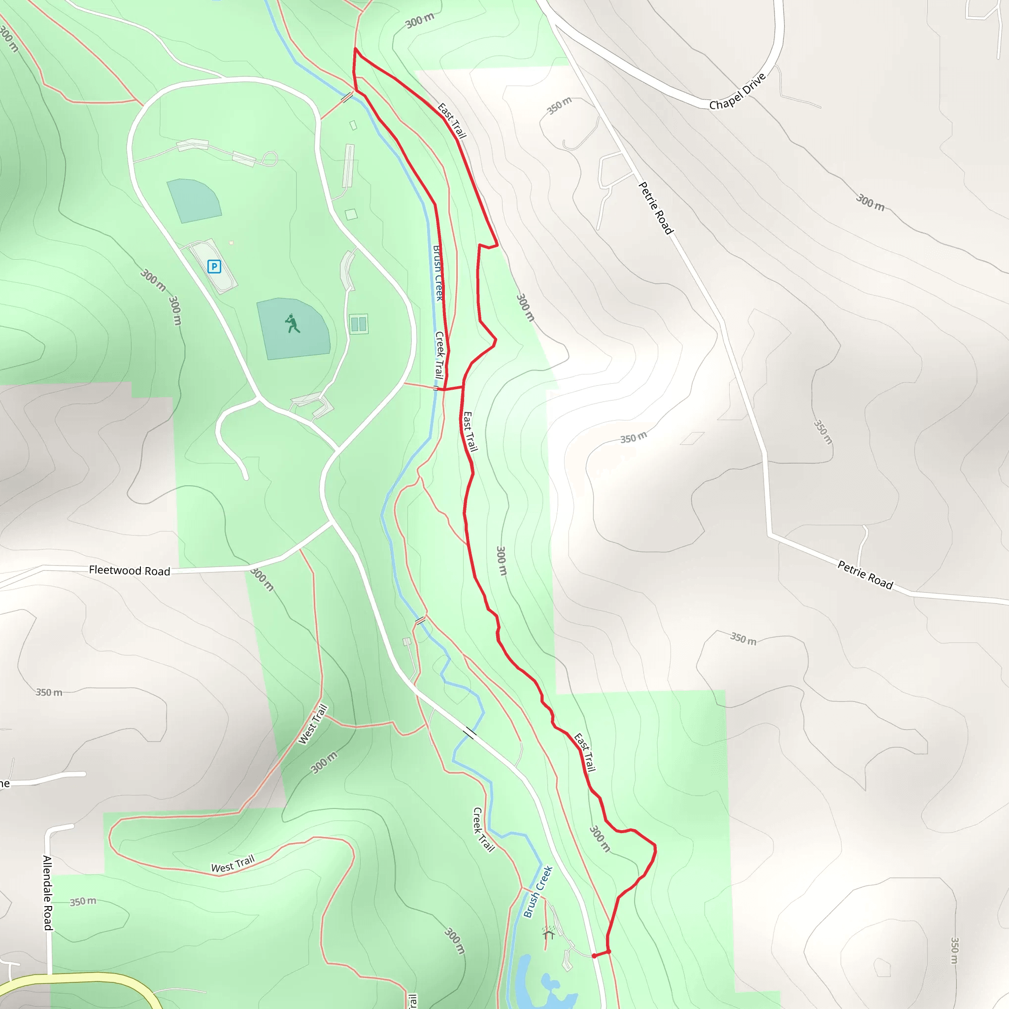 Walk along Brush Creek mobile static map
