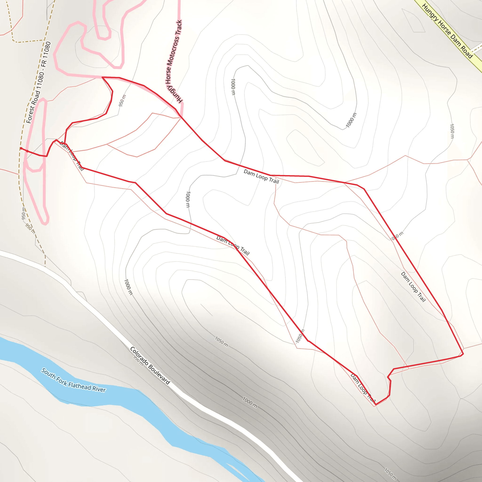 Dam Loop Trail mobile static map