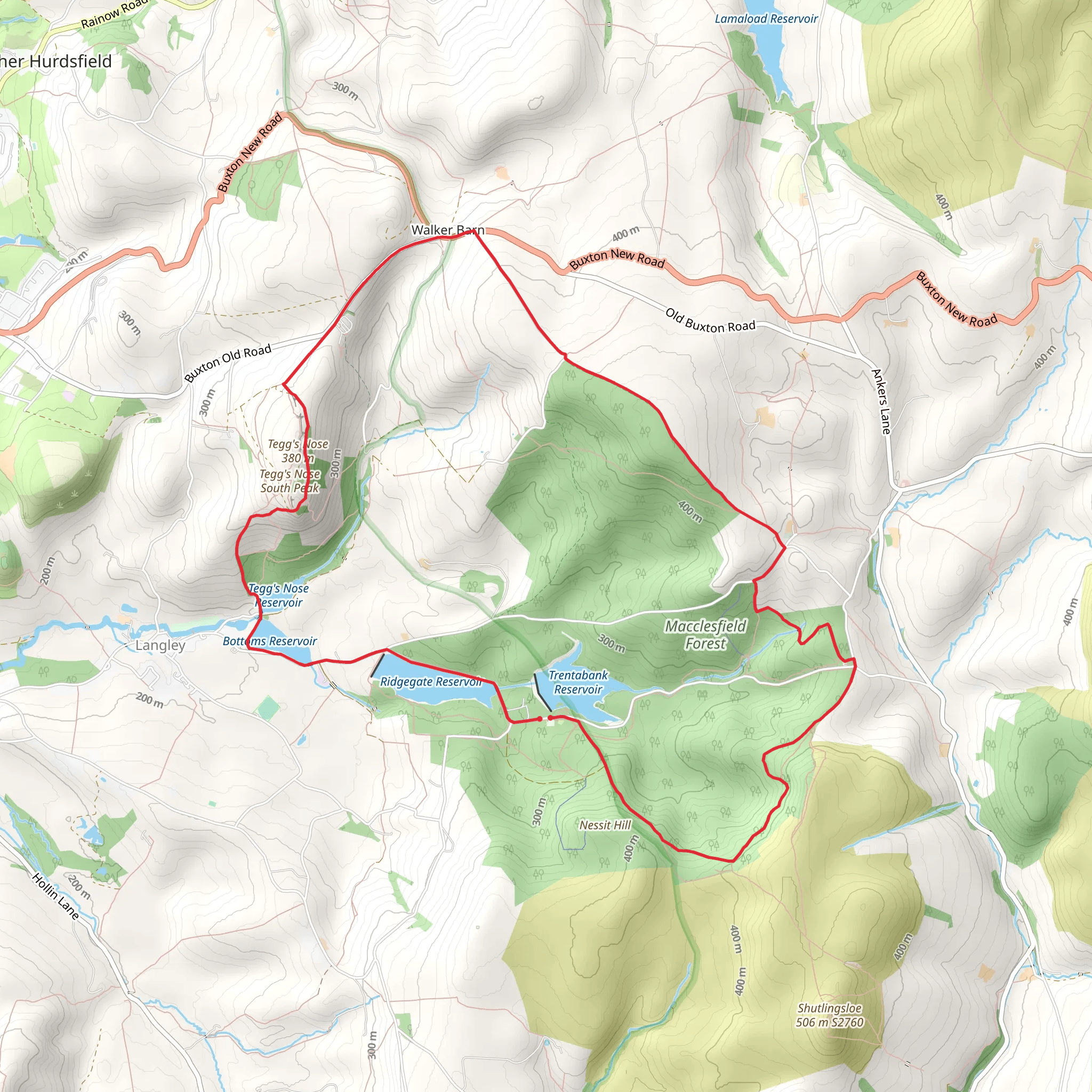 Tegg's Nose from Trentabank mobile static map
