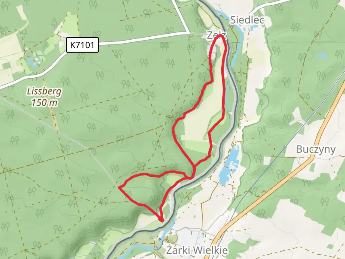 An image depicting the trail Zelz Loop and its surrounding area.